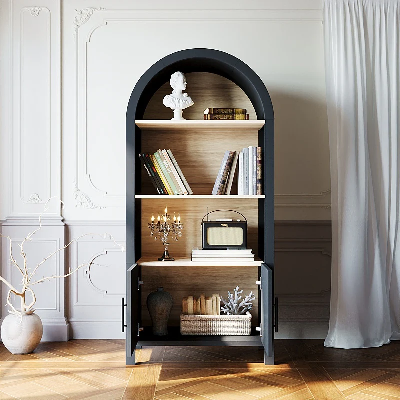 Grantham Arched 3-Tier Bookcase Cabinet with Door - Image 5
