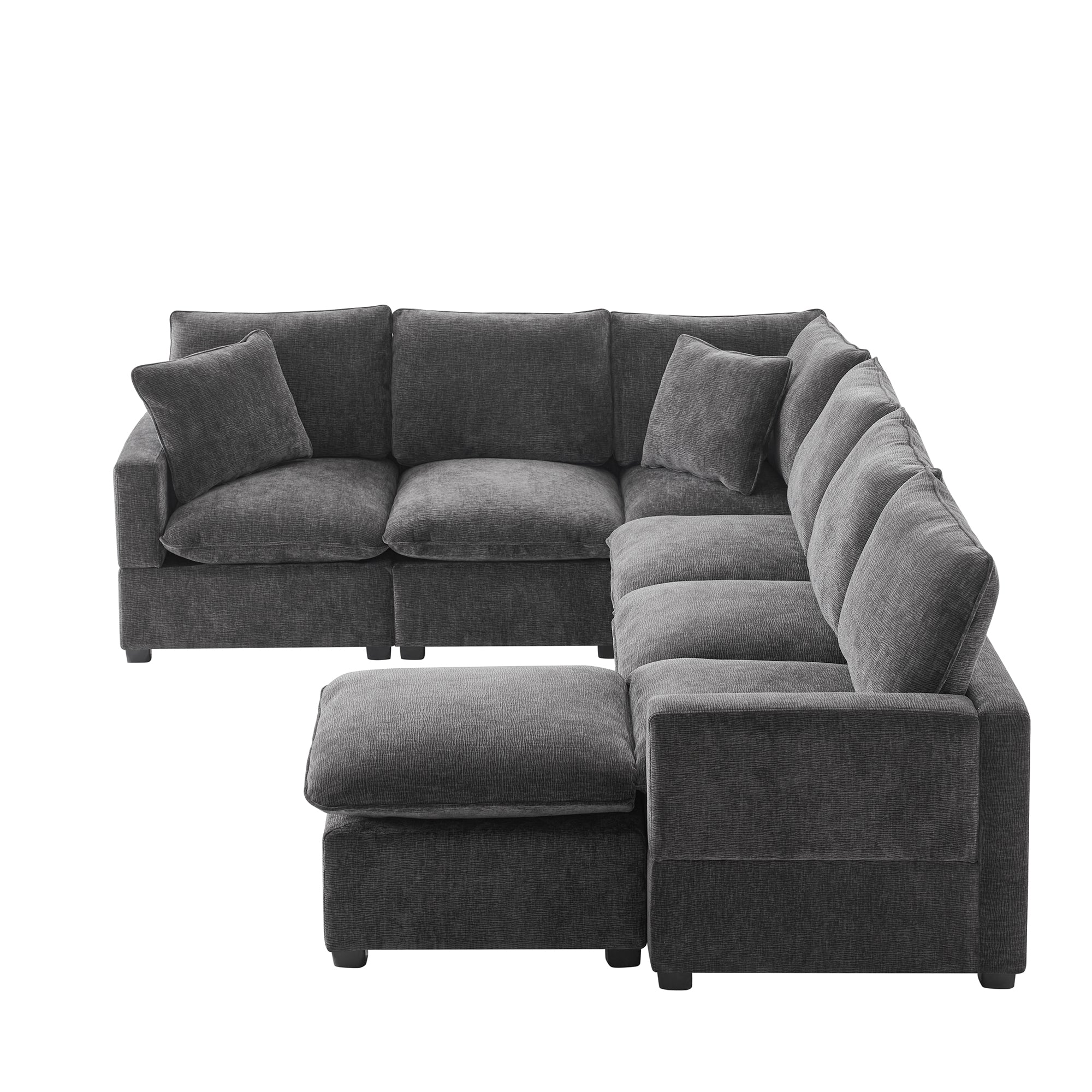 Chenille Modular U-Shape Sectional Sofa, Seats 7 - Image 14