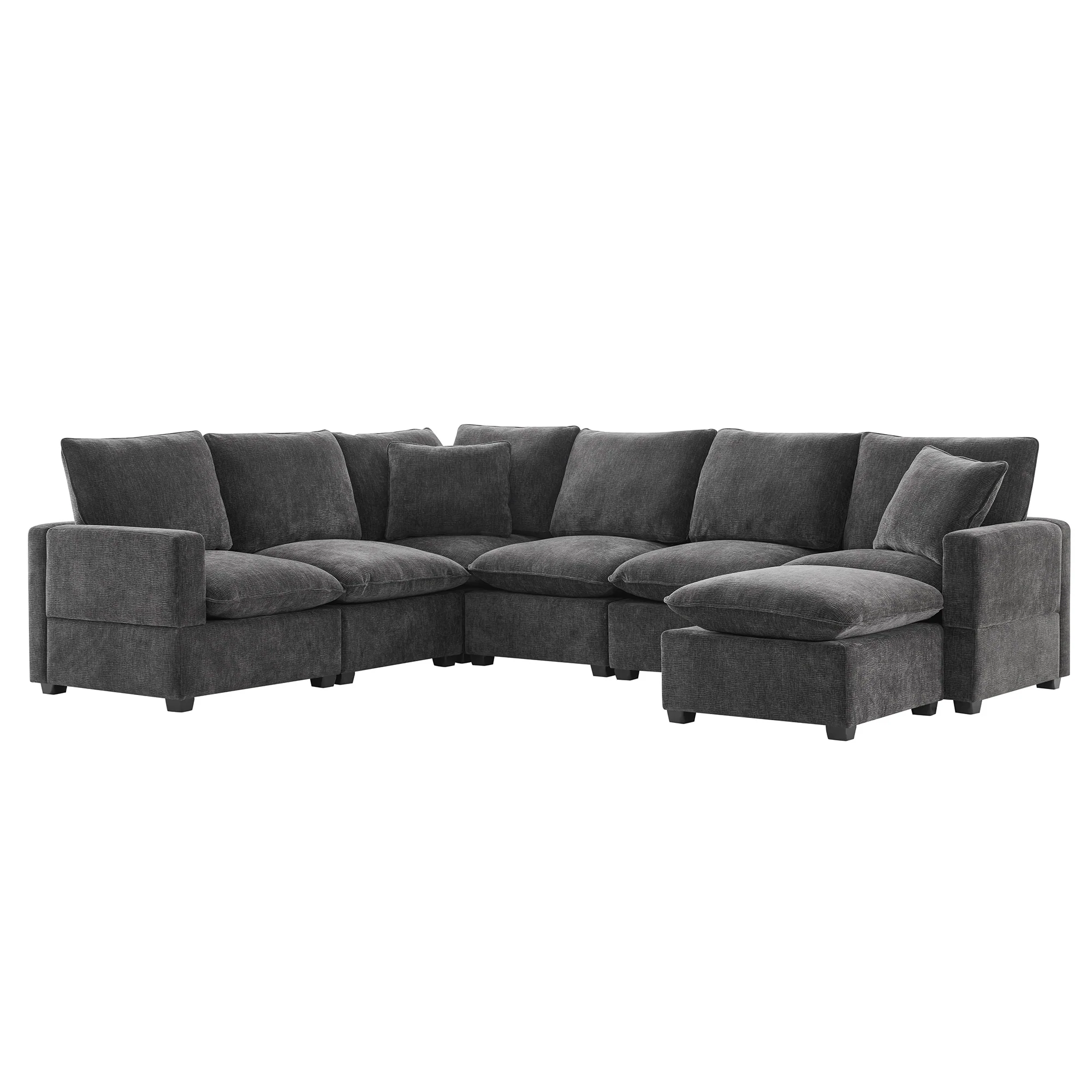Chenille Modular U-Shape Sectional Sofa, Seats 7 - Image 15