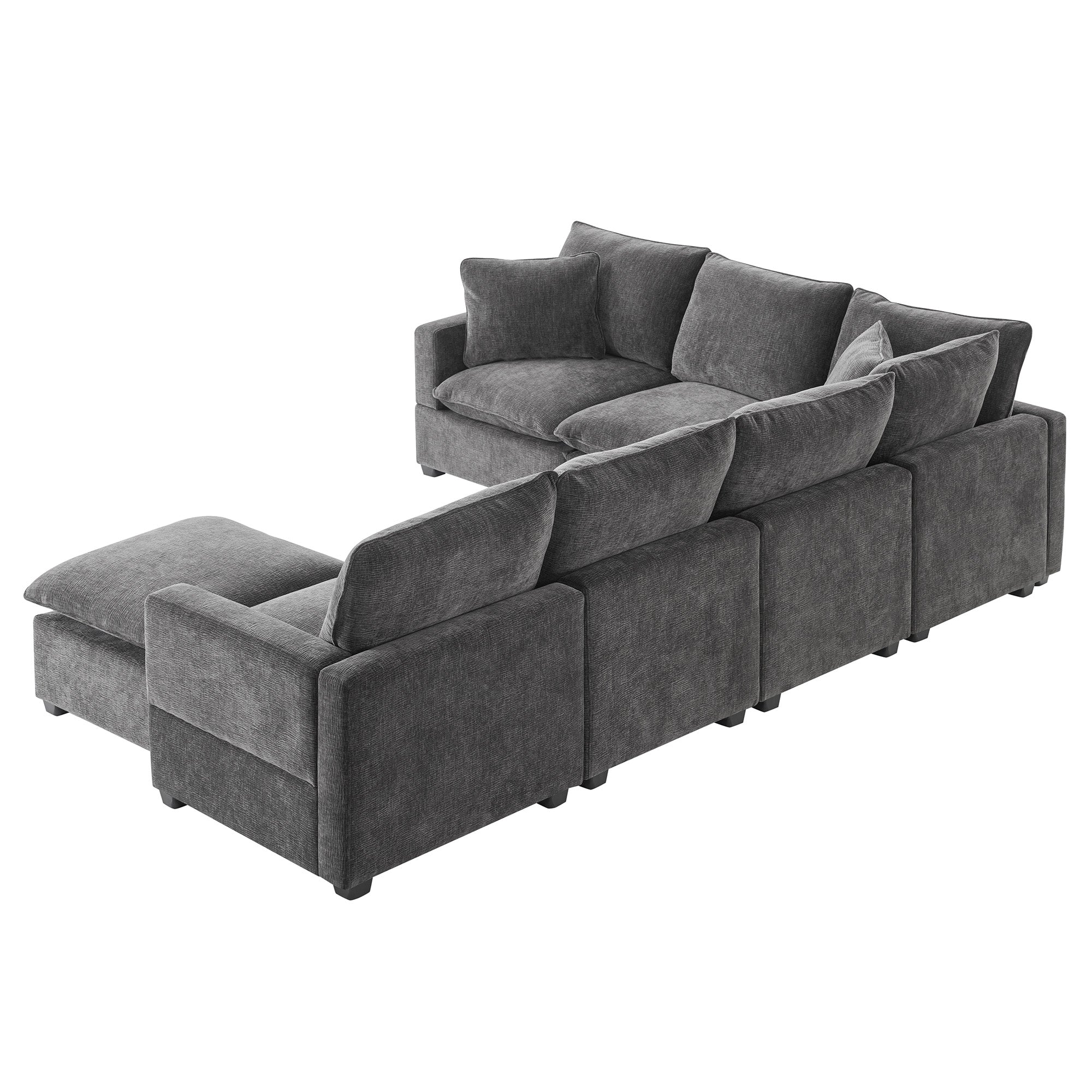 Chenille Modular U-Shape Sectional Sofa, Seats 7 - Image 16