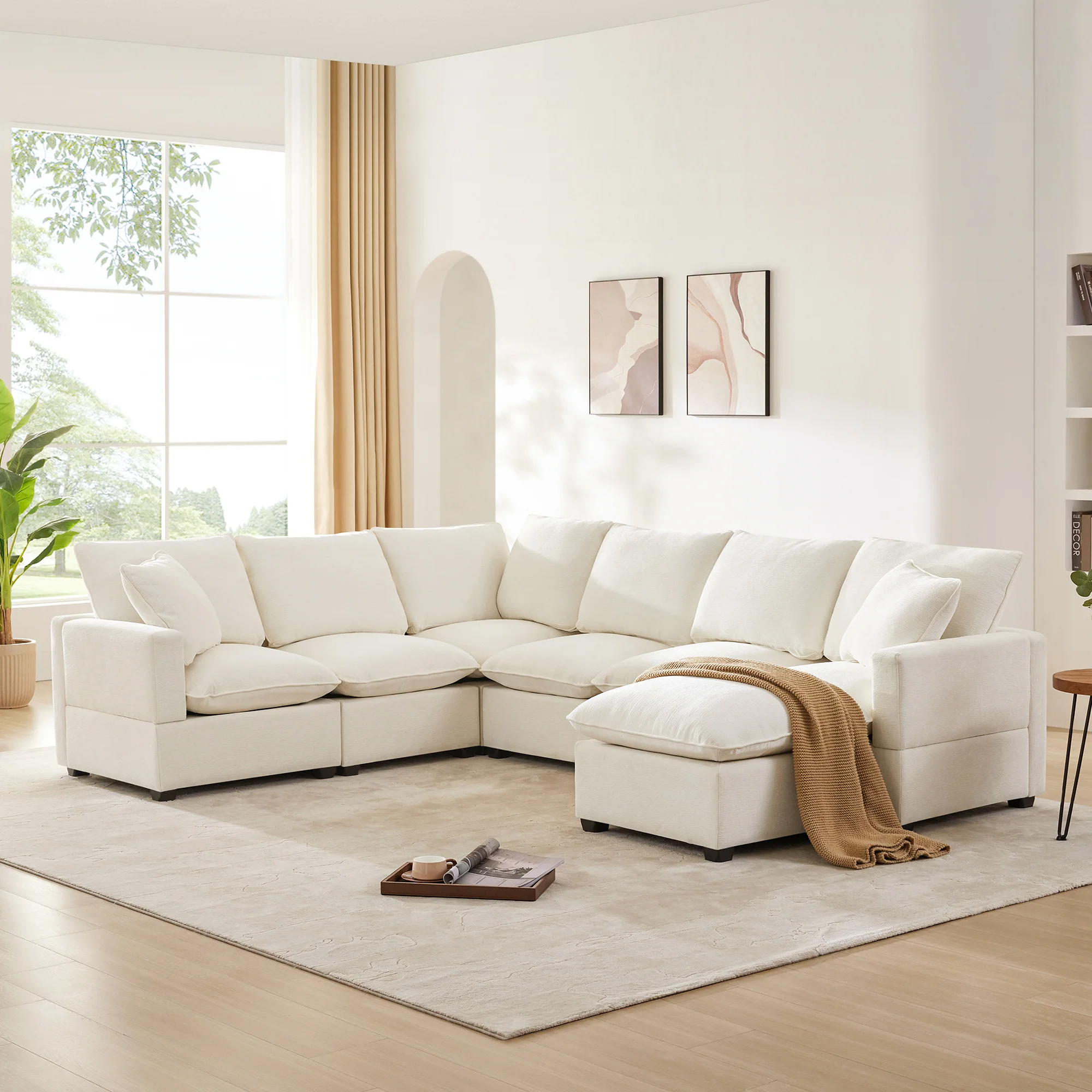 Chenille Modular U-Shape Sectional Sofa, Seats 7 - Image 27