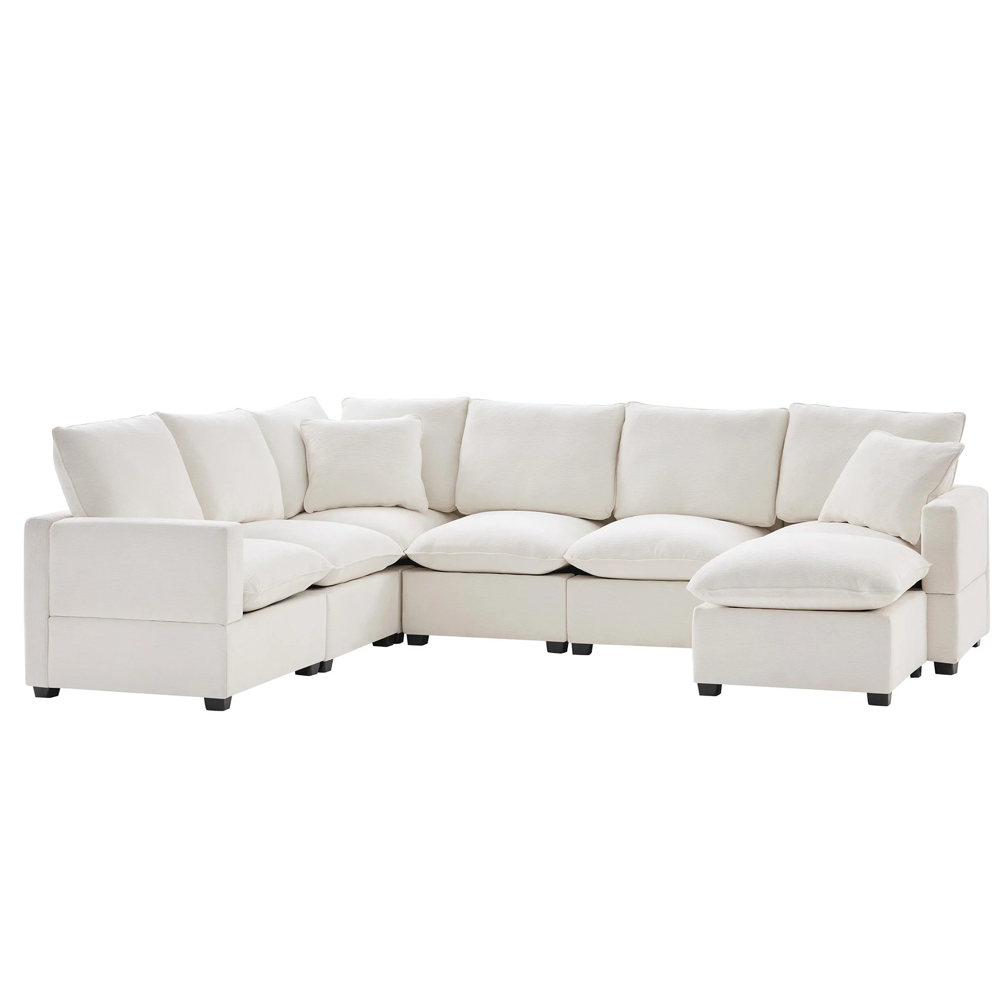 Chenille Modular U-Shape Sectional Sofa, Seats 7 - Image 37