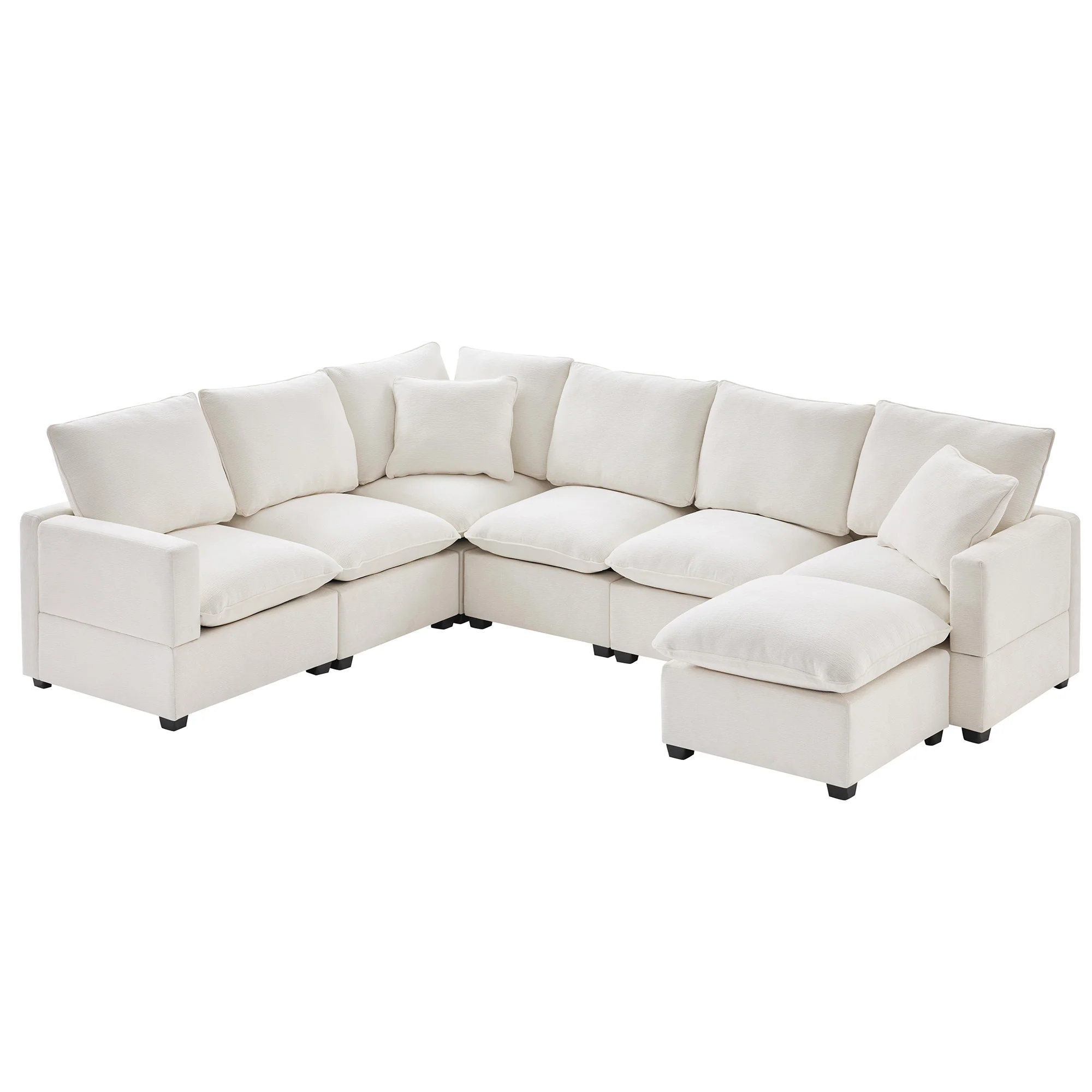 Chenille Modular U-Shape Sectional Sofa, Seats 7 - Image 38