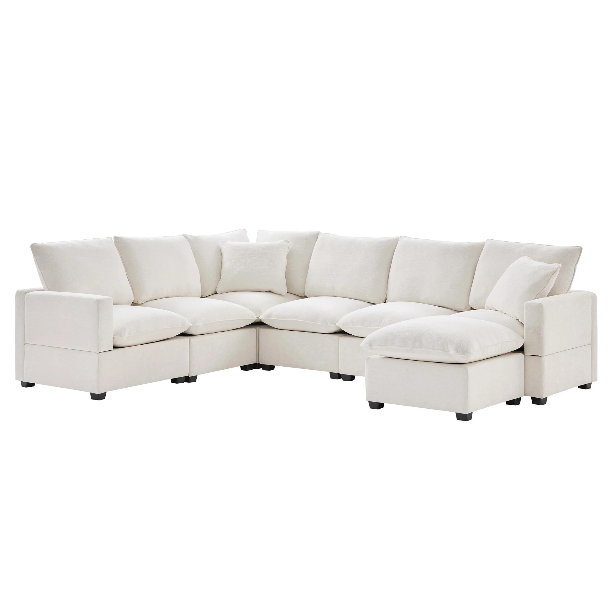 Chenille Modular U-Shape Sectional Sofa, Seats 7 - Image 40