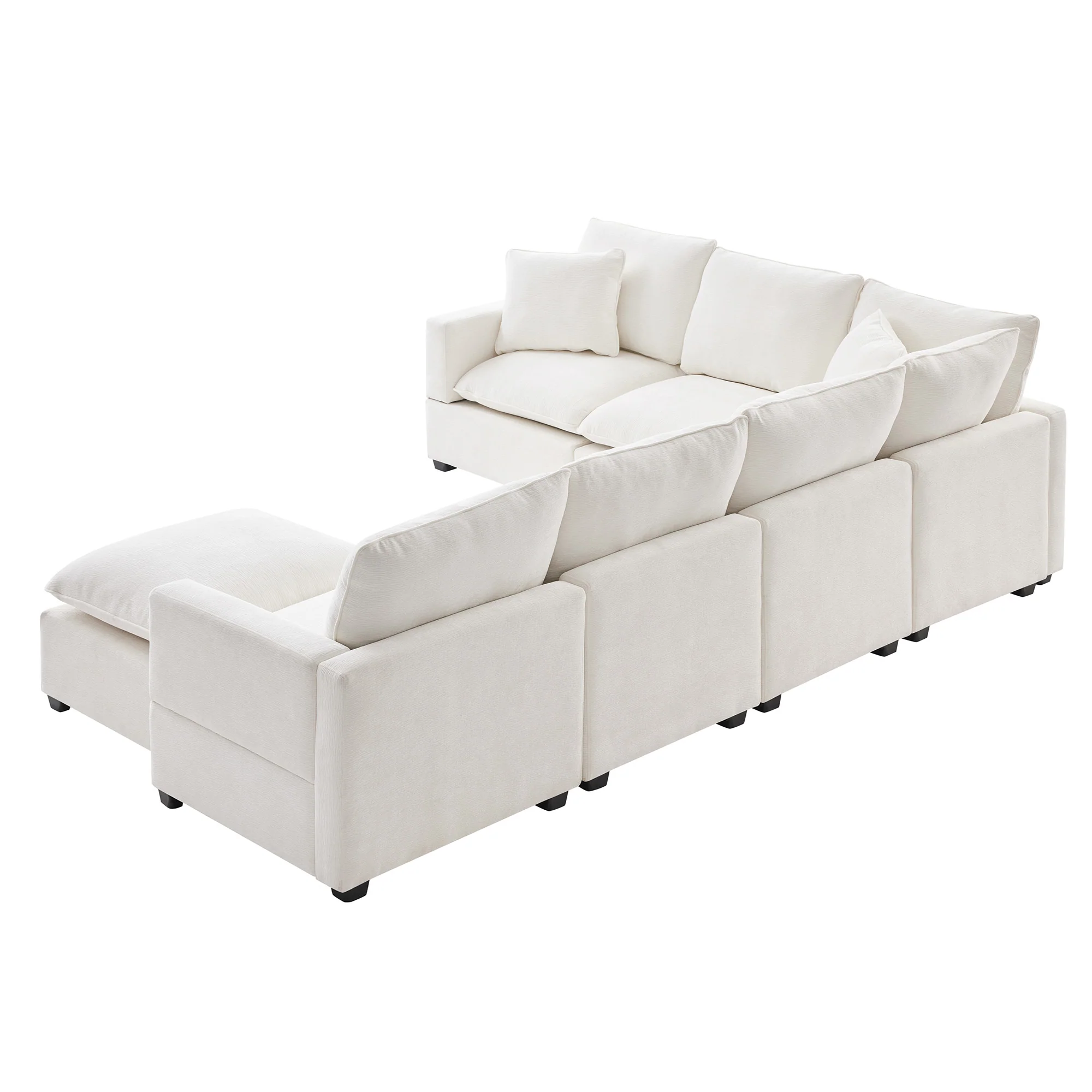 Chenille Modular U-Shape Sectional Sofa, Seats 7 - Image 41