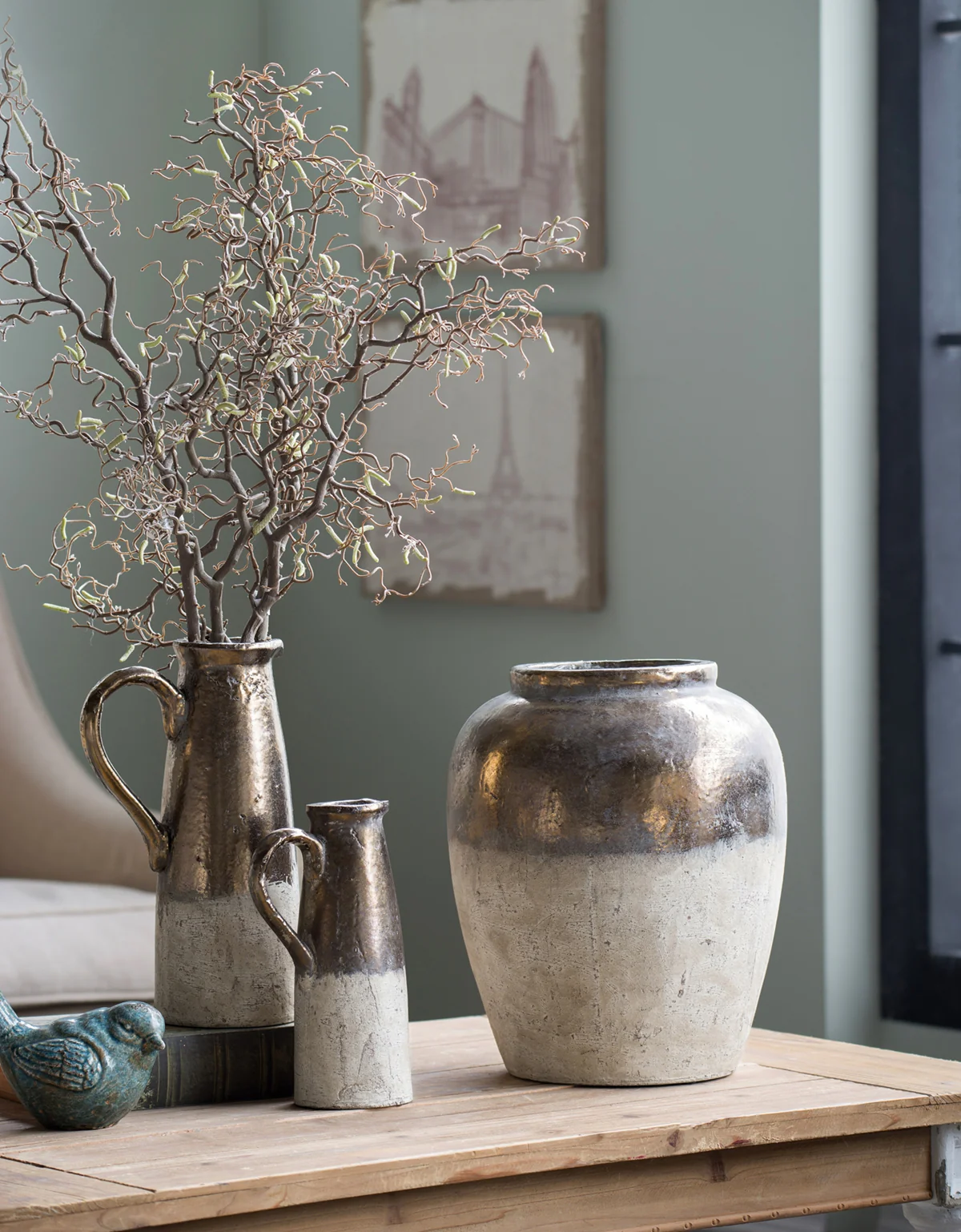 16" Round Sienna Brown Ceramic Accent Vase - Image 13
