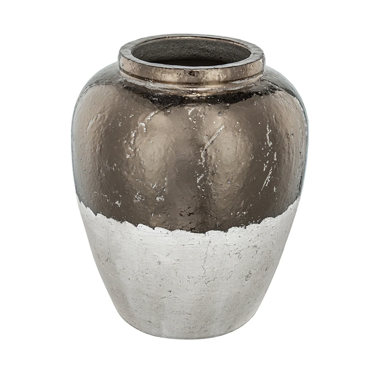 16" Round Sienna Brown Ceramic Accent Vase - Image 3