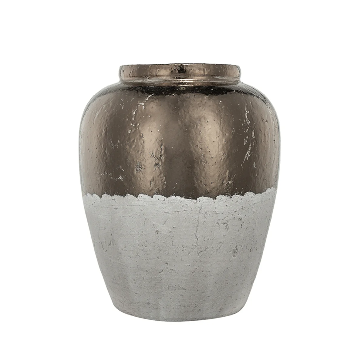 16" Round Sienna Brown Ceramic Accent Vase - Image 4