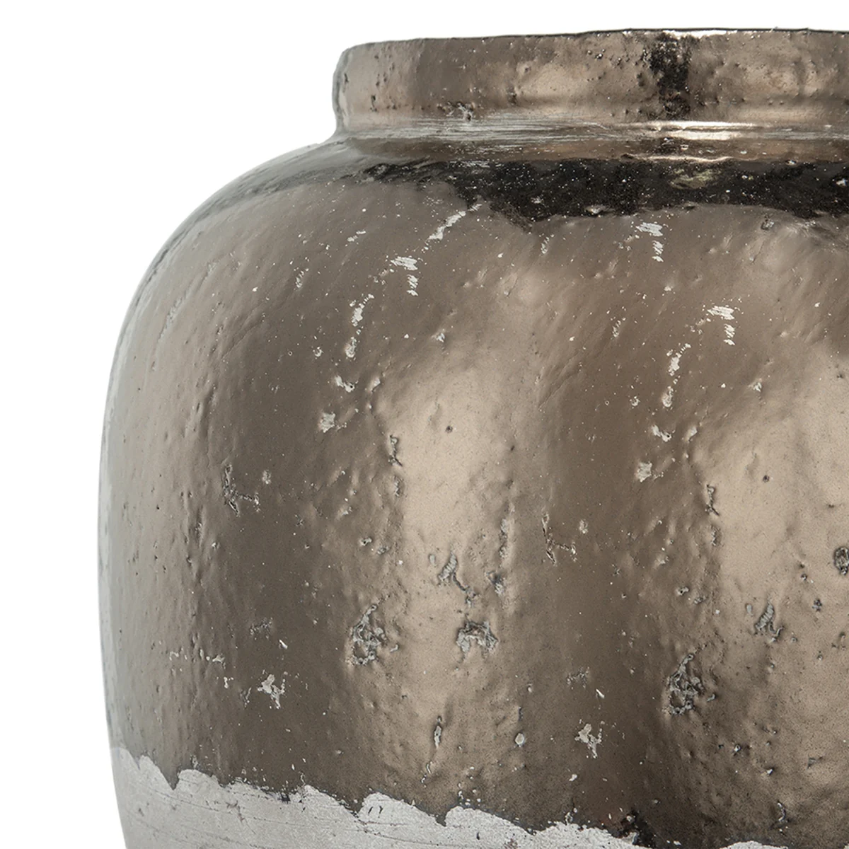 16" Round Sienna Brown Ceramic Accent Vase - Image 6