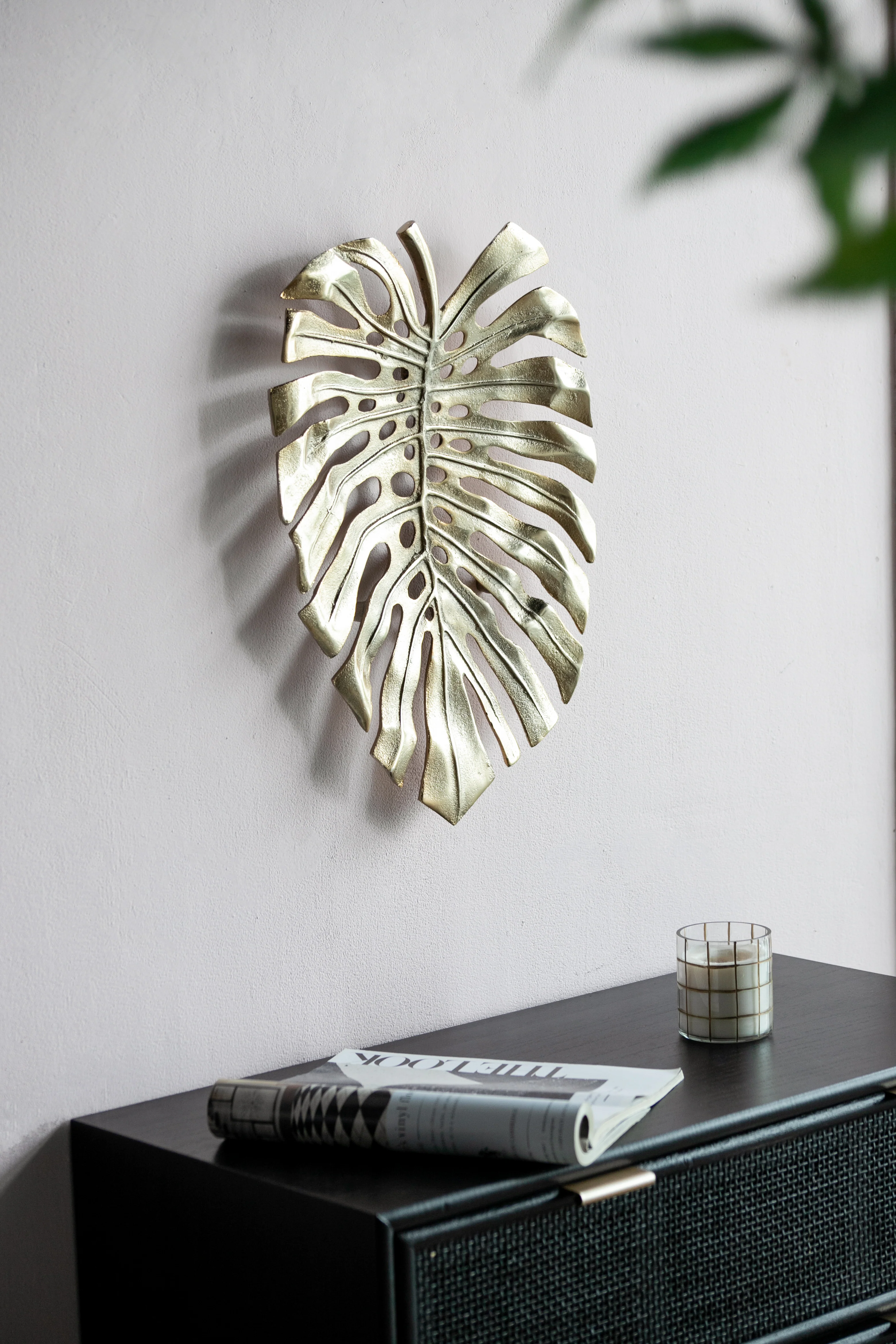 Gold Monstera Leaf Wall Decor