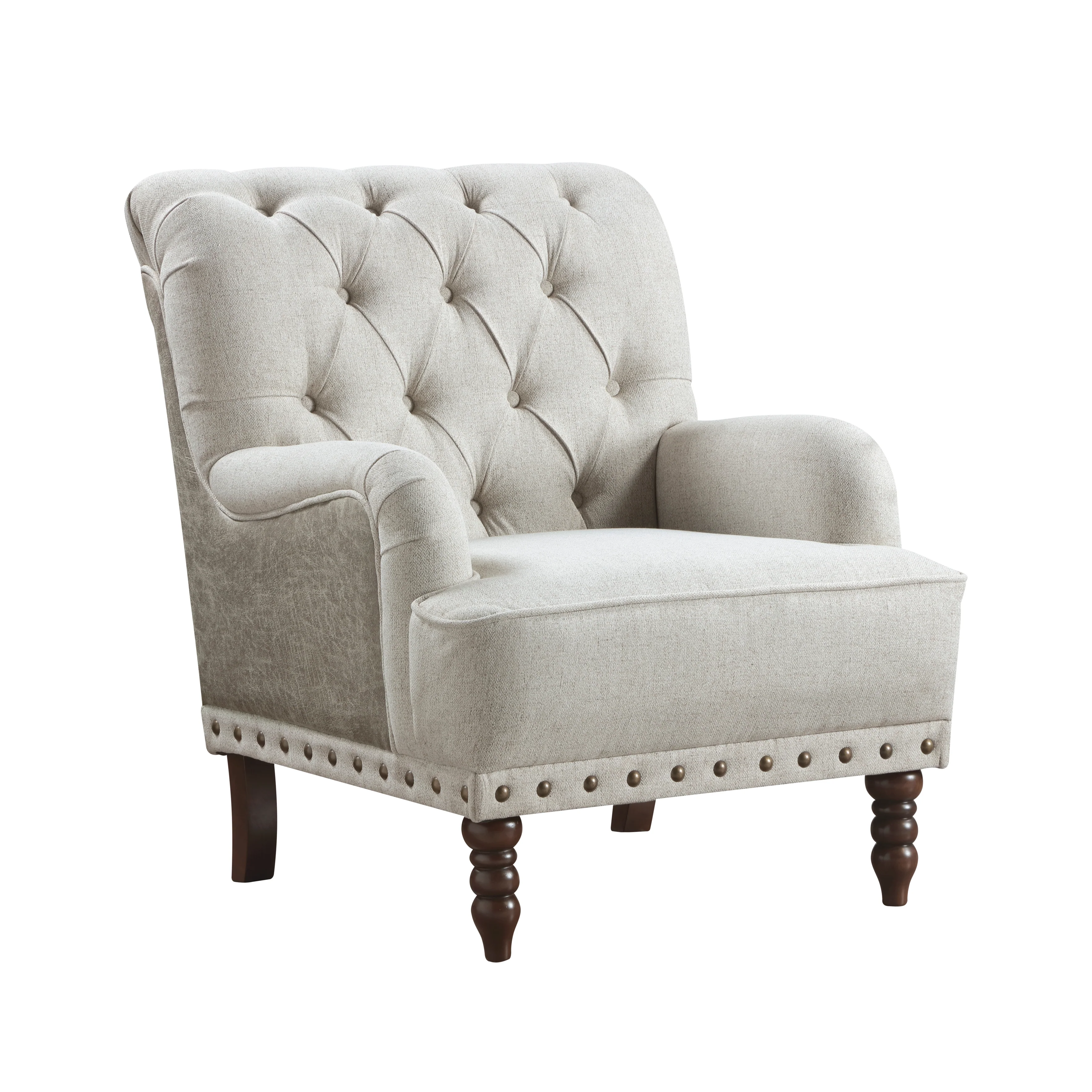 Button-Tufted Accent Chair