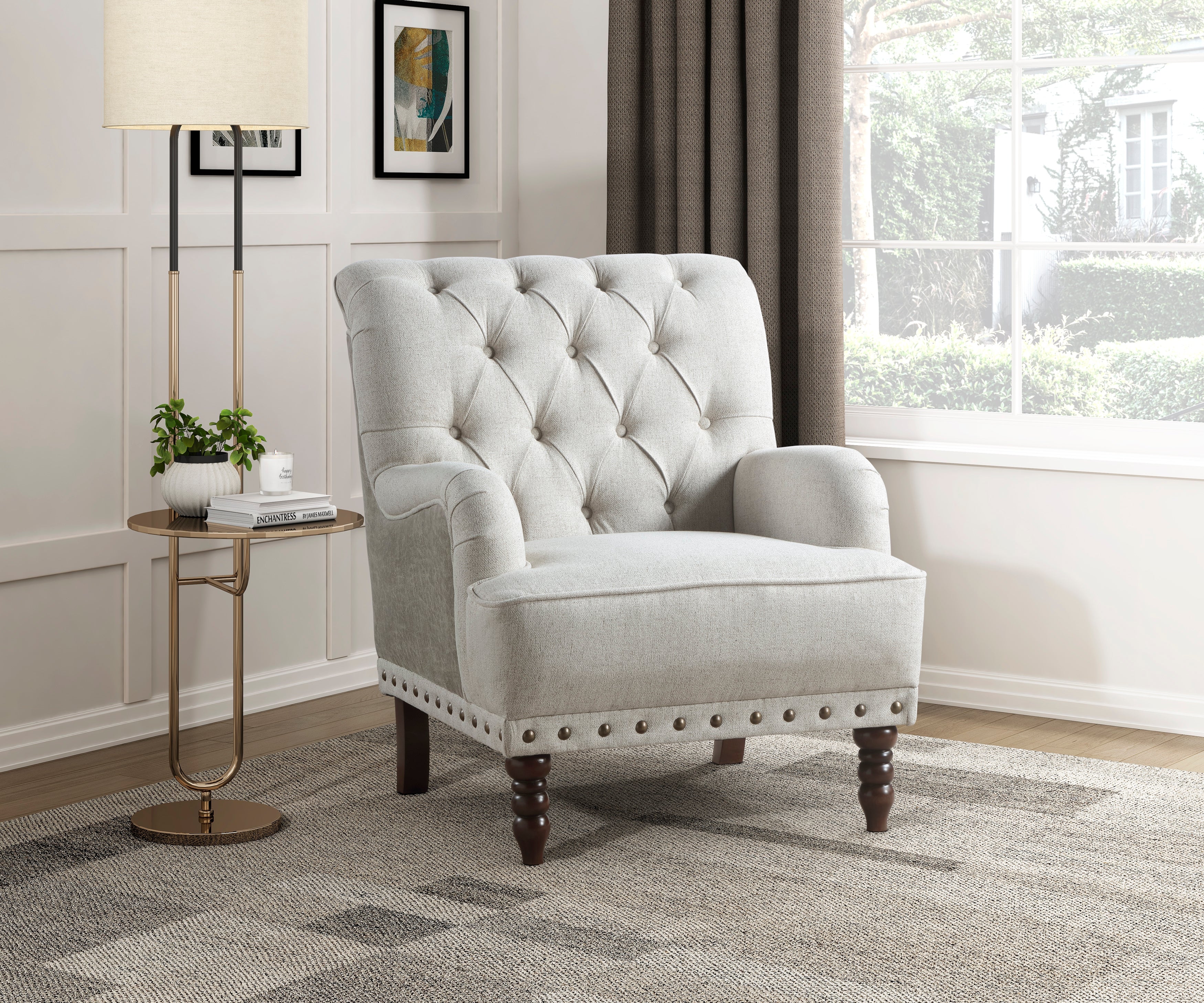 Button-Tufted Accent Chair - Image 10