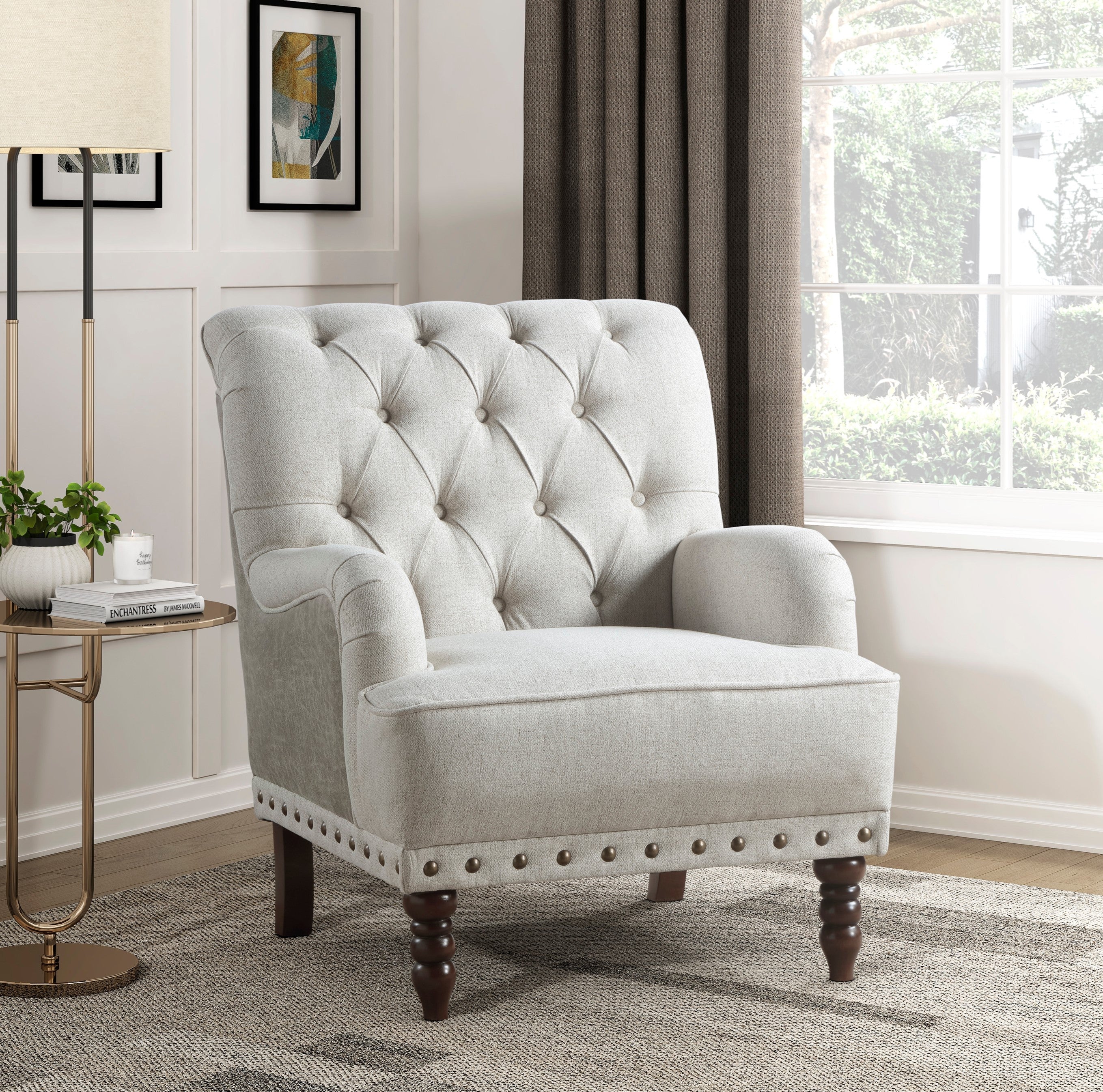 Button-Tufted Accent Chair - Image 14