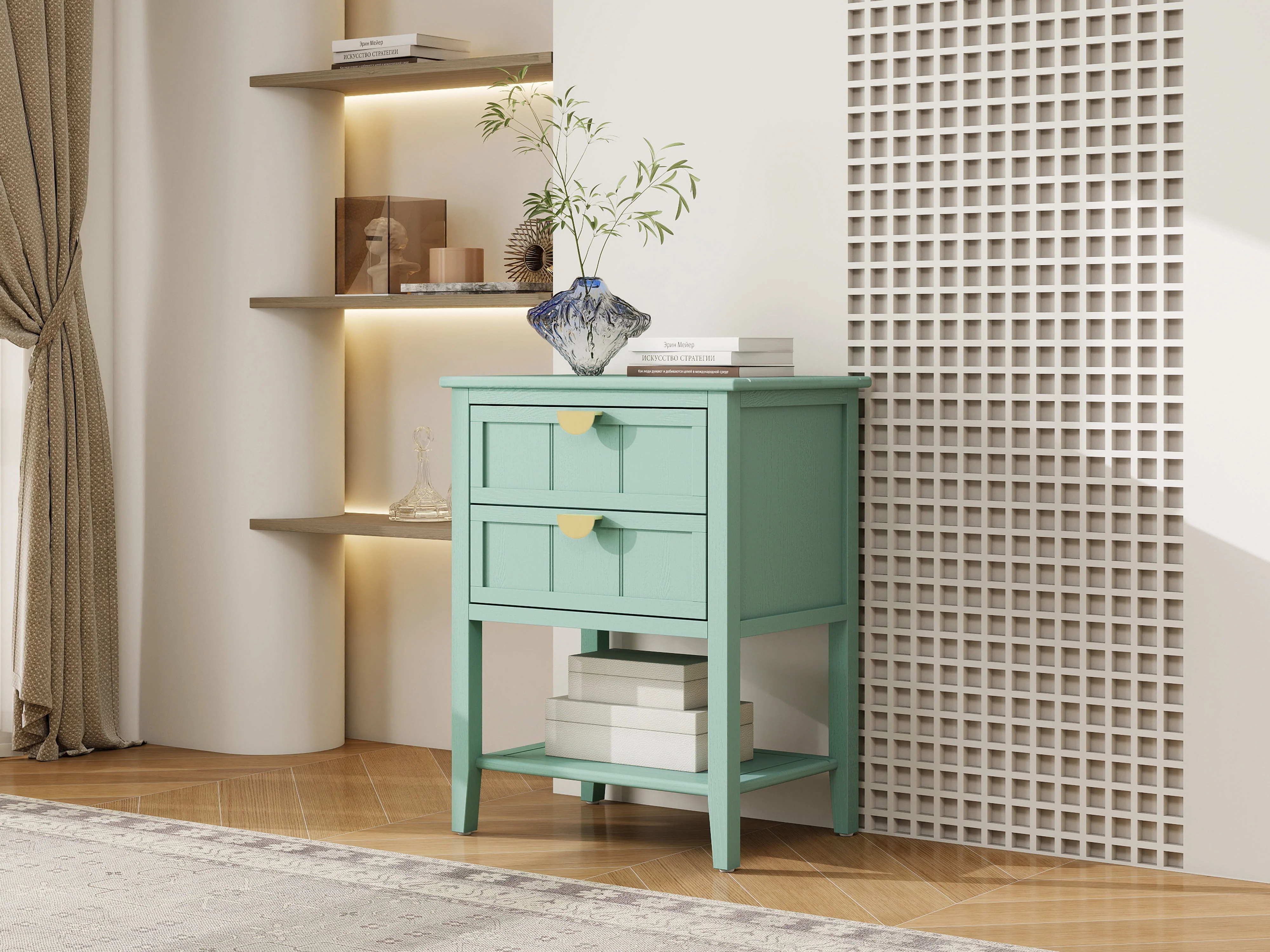 2 Drawer Side Table - Image 7
