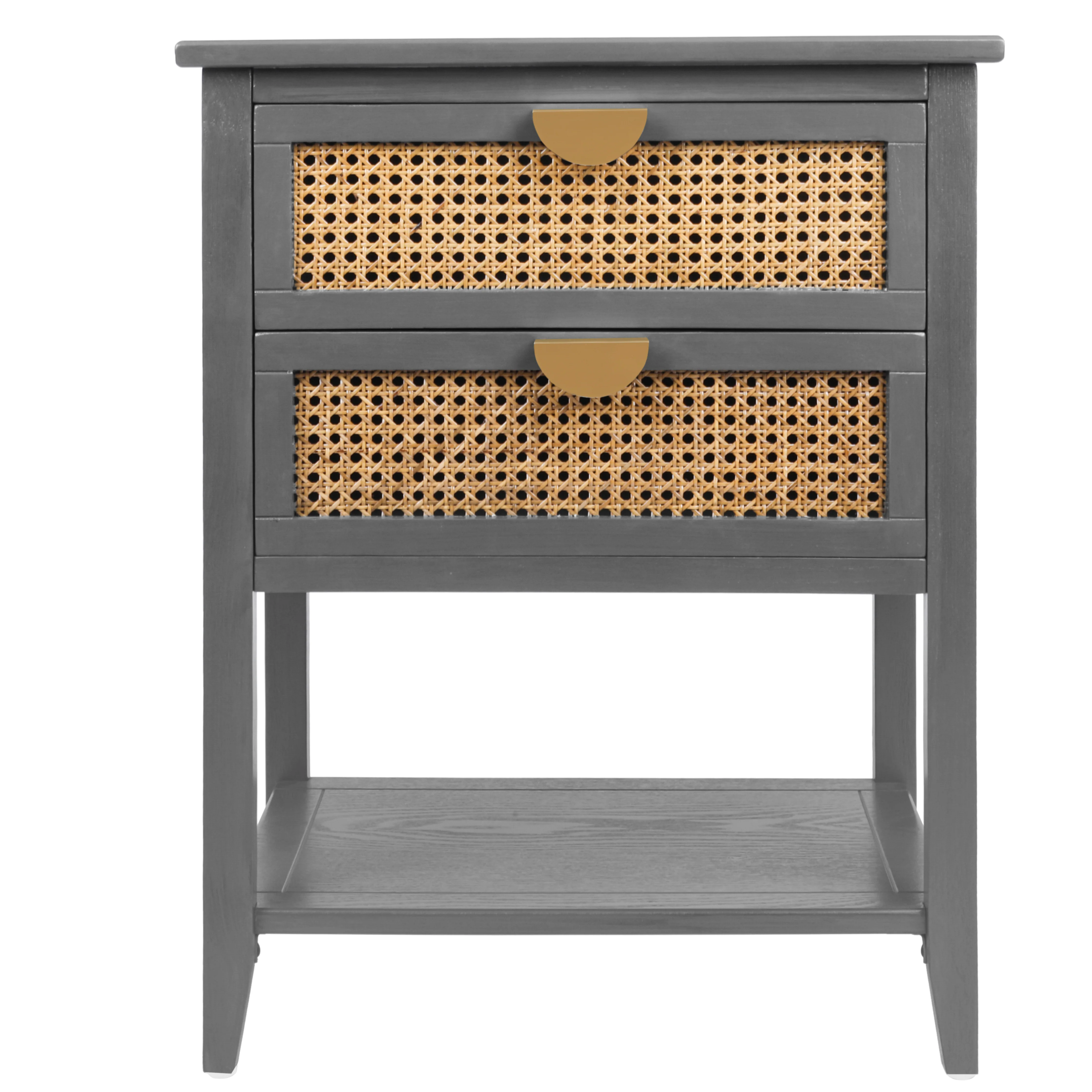 2-Drawer Side Table with Natural Rattan Drawers - Image 10