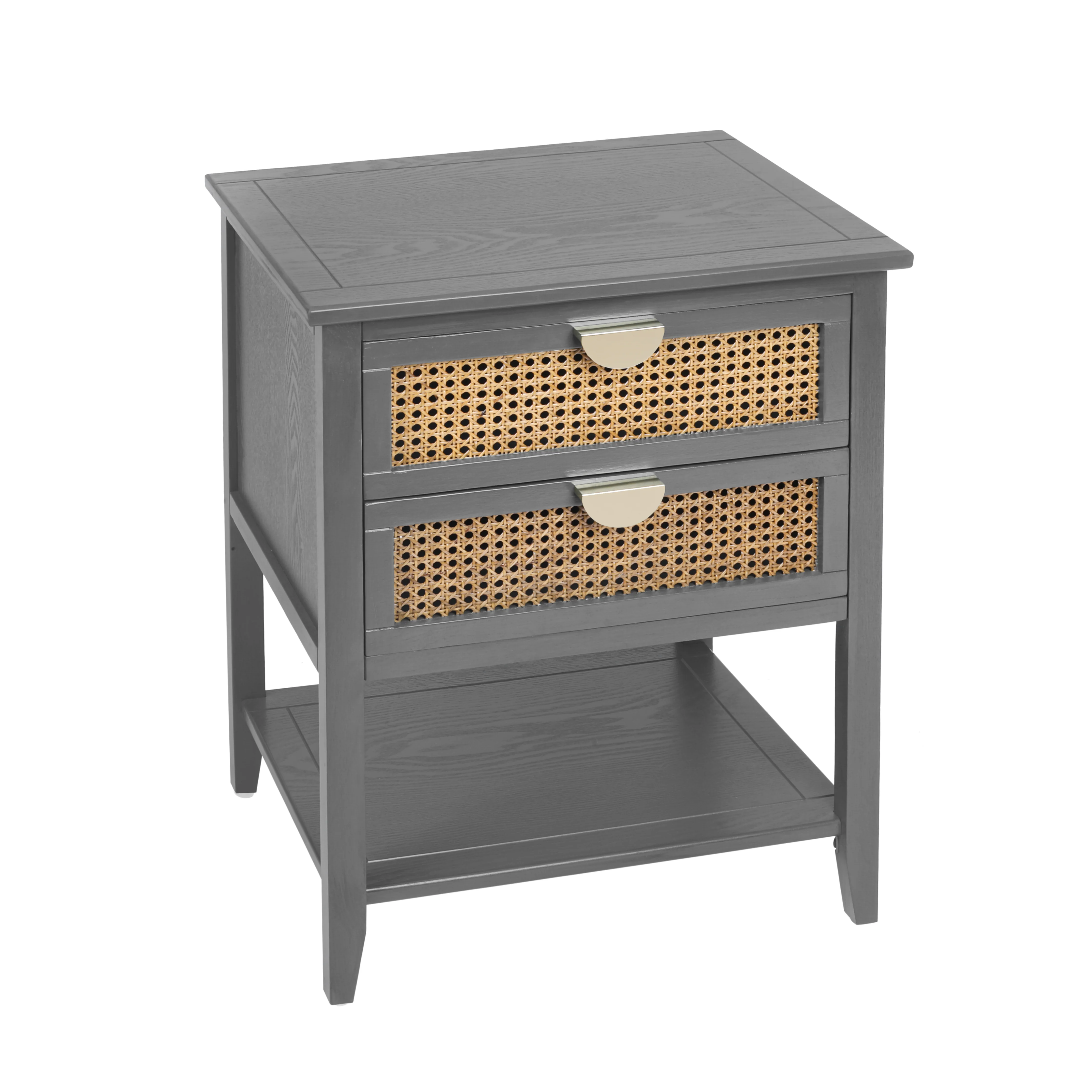 2-Drawer Side Table with Natural Rattan Drawers - Image 14