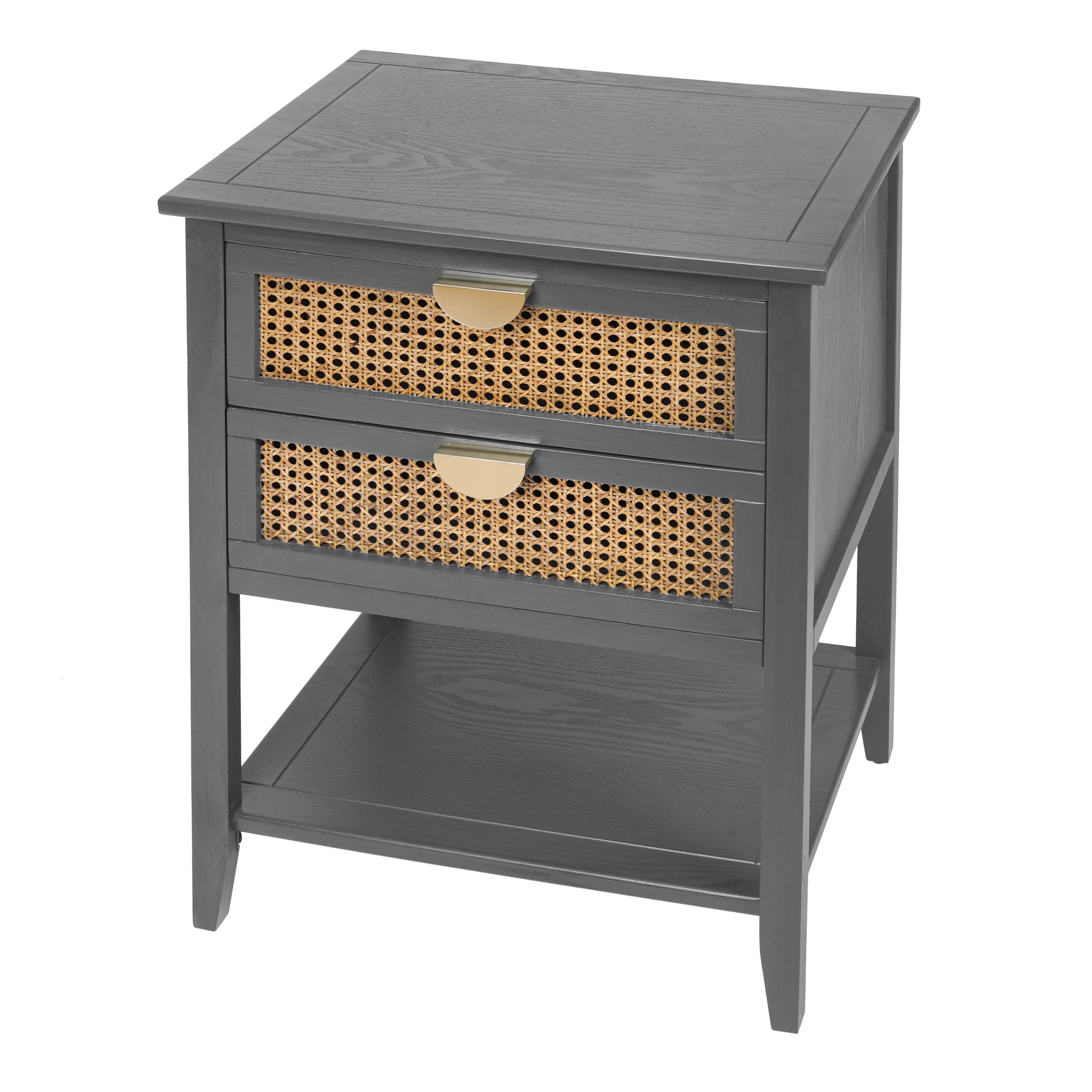 2-Drawer Side Table with Natural Rattan Drawers - Image 15