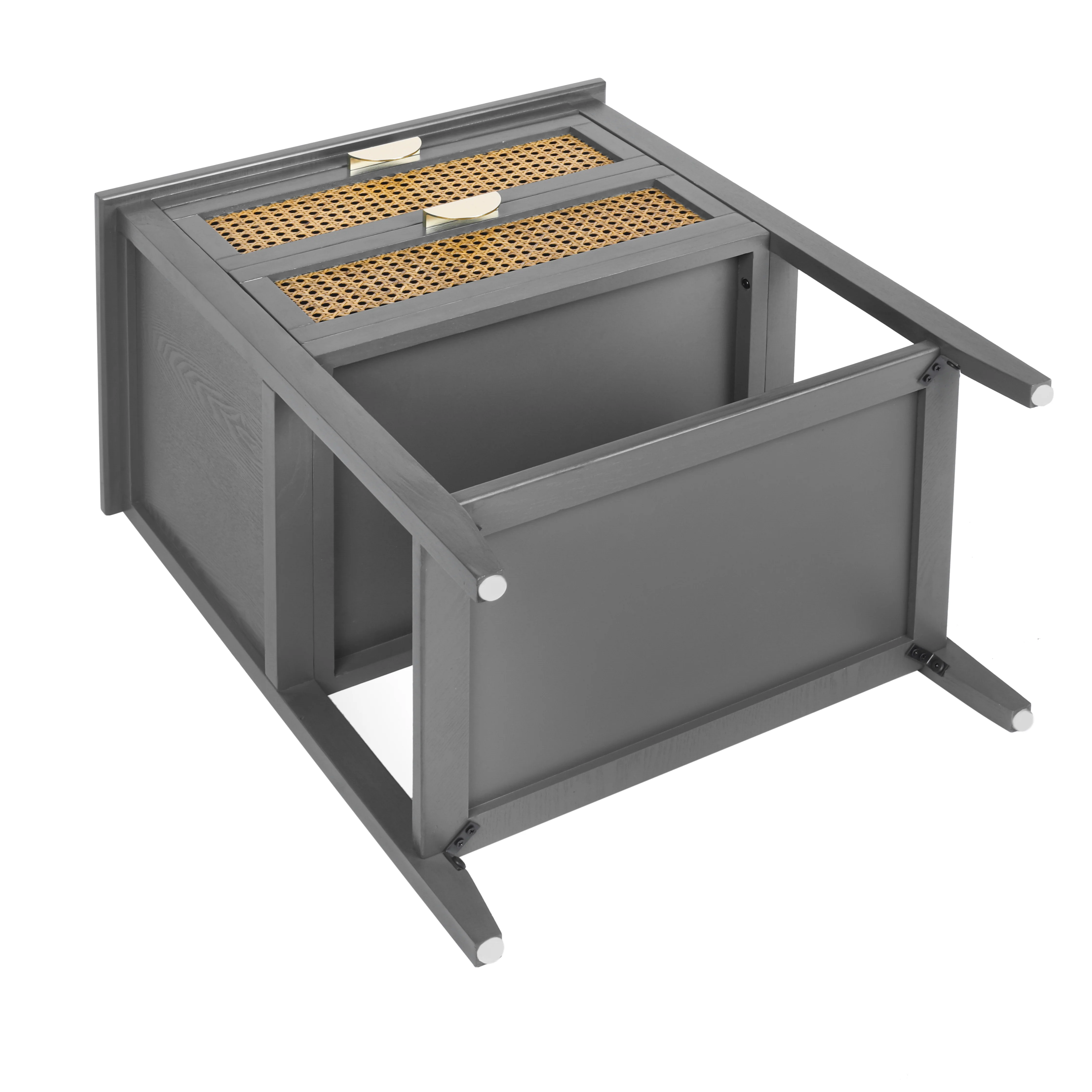 2-Drawer Side Table with Natural Rattan Drawers - Image 18