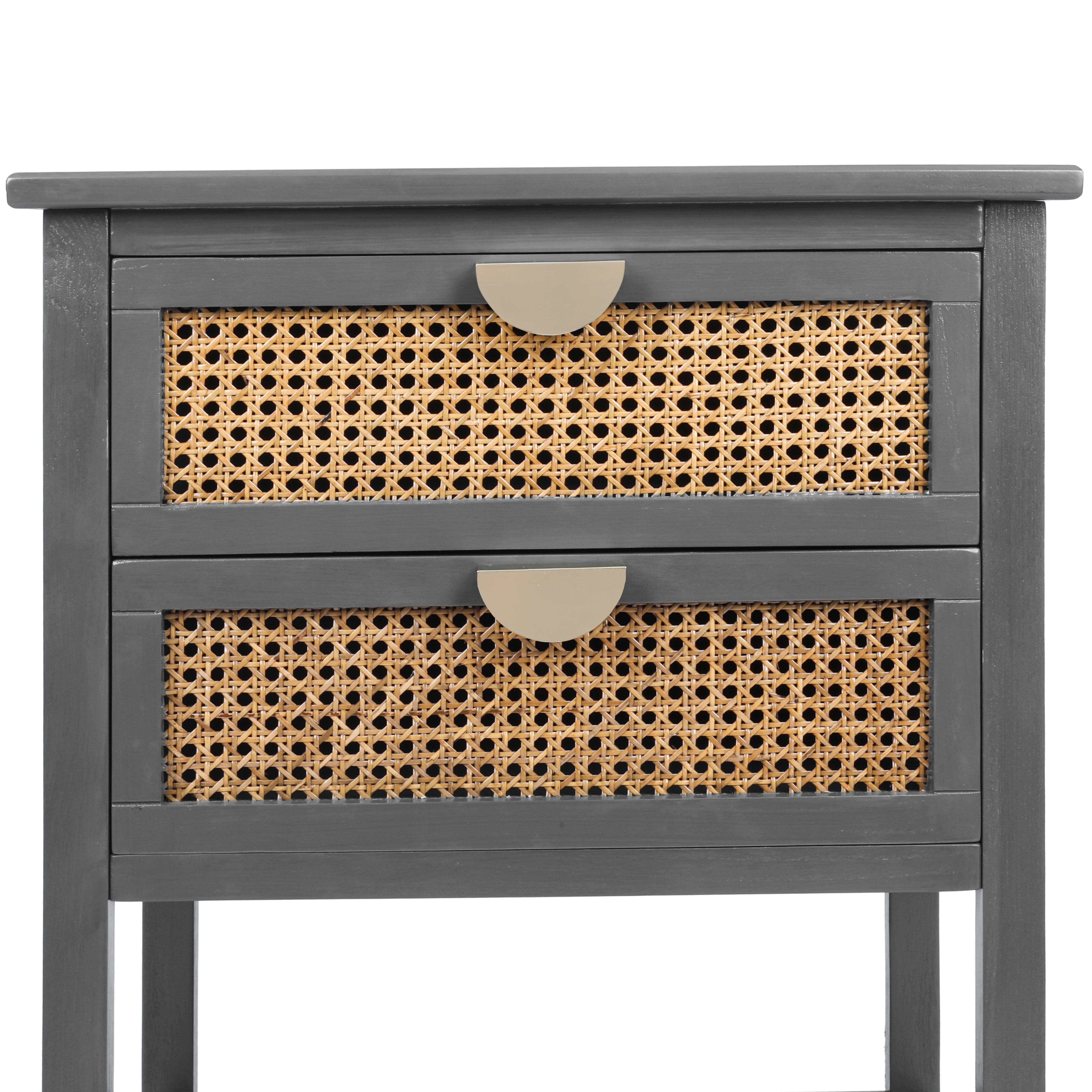 2-Drawer Side Table with Natural Rattan Drawers - Image 22