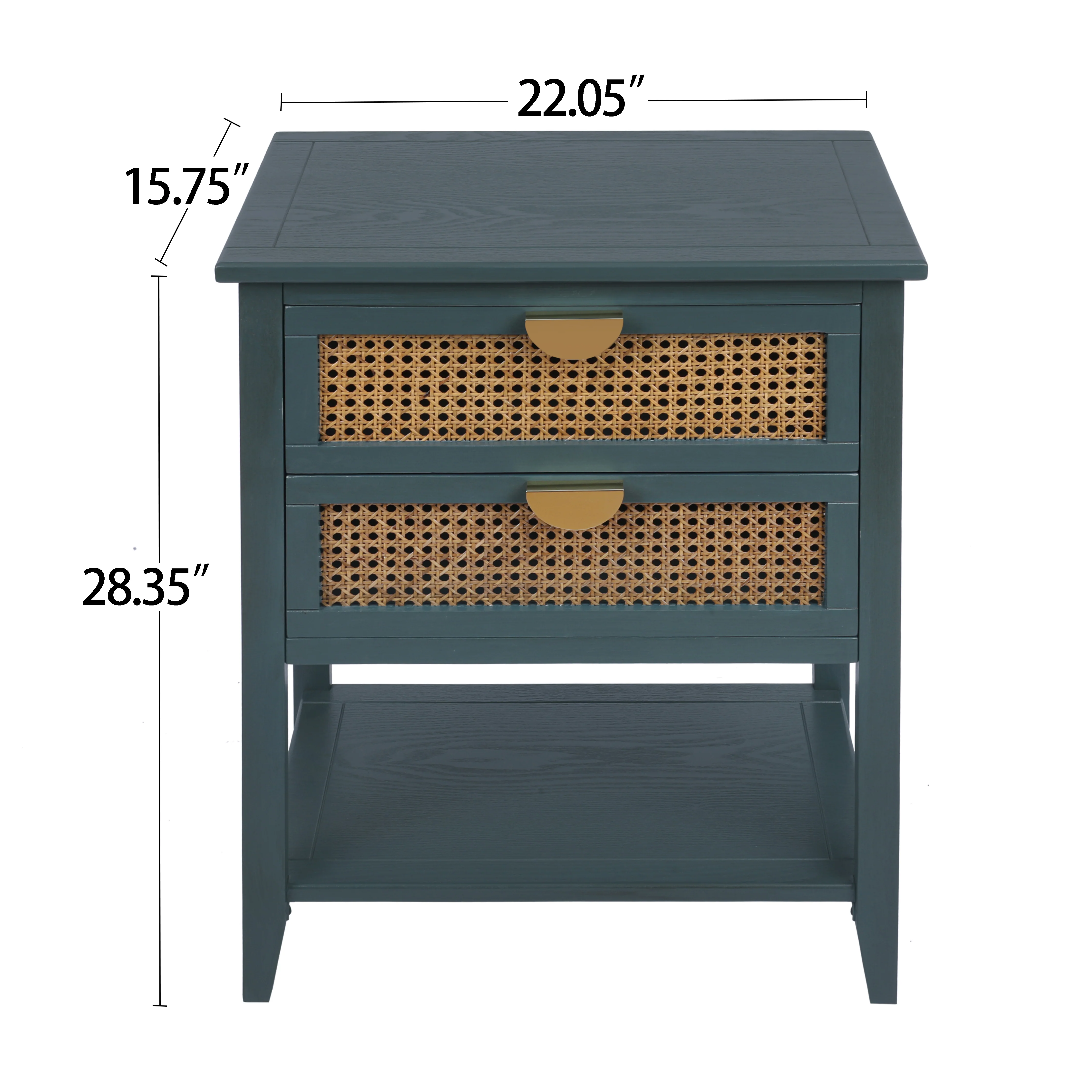 2-Drawer Side Table with Natural Rattan Drawers - Image 30