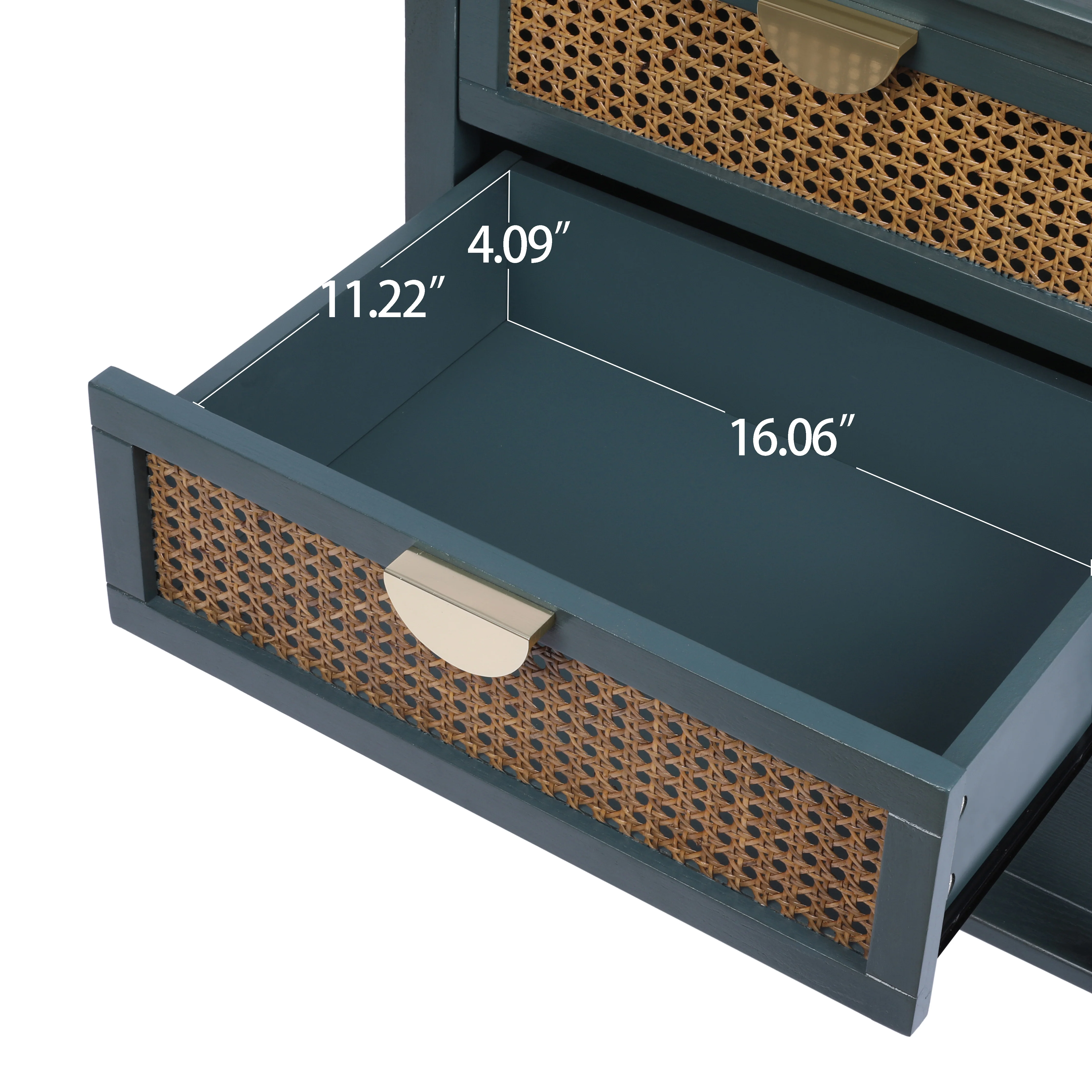 2-Drawer Side Table with Natural Rattan Drawers - Image 32