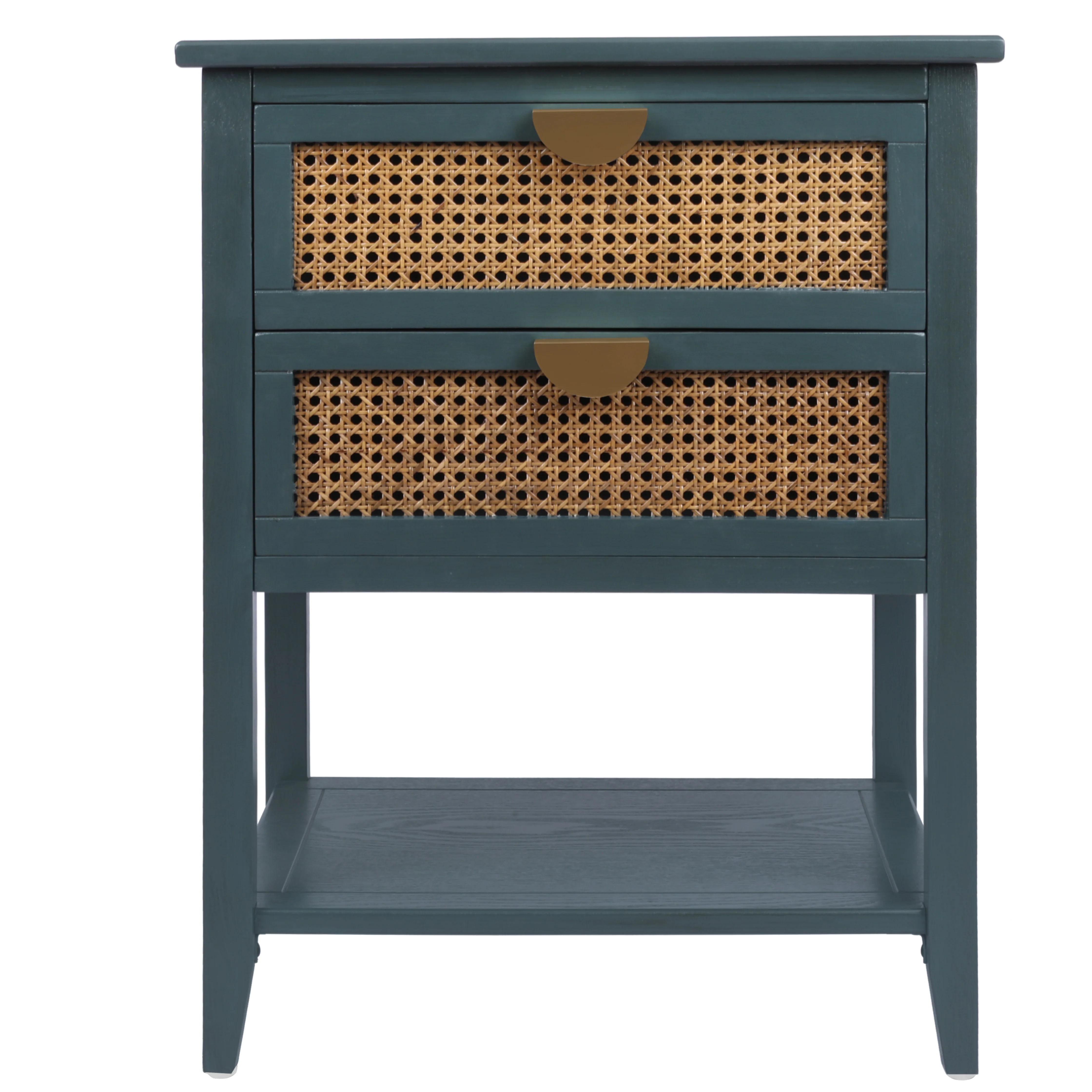 2-Drawer Side Table with Natural Rattan Drawers - Image 36