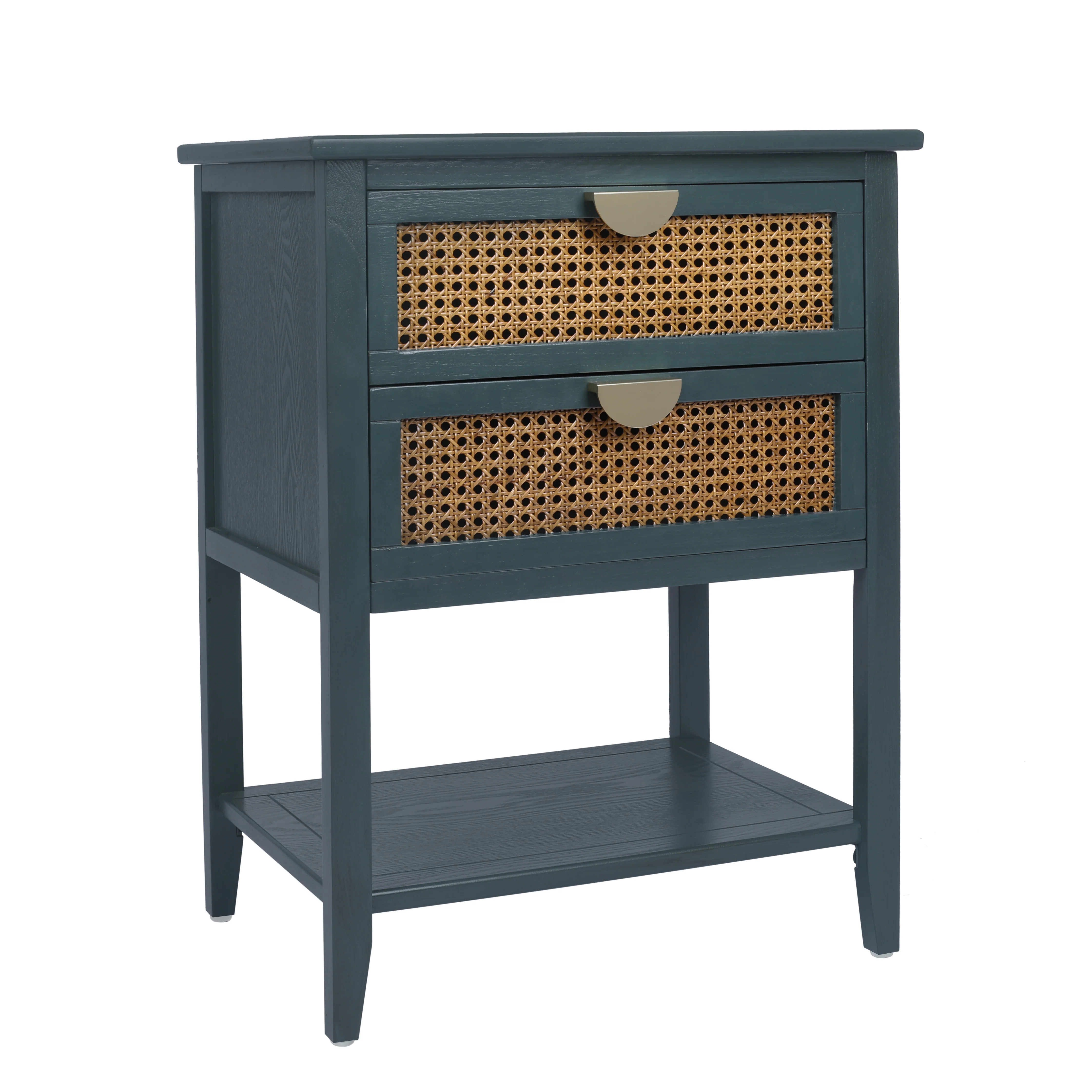 2-Drawer Side Table with Natural Rattan Drawers - Image 37