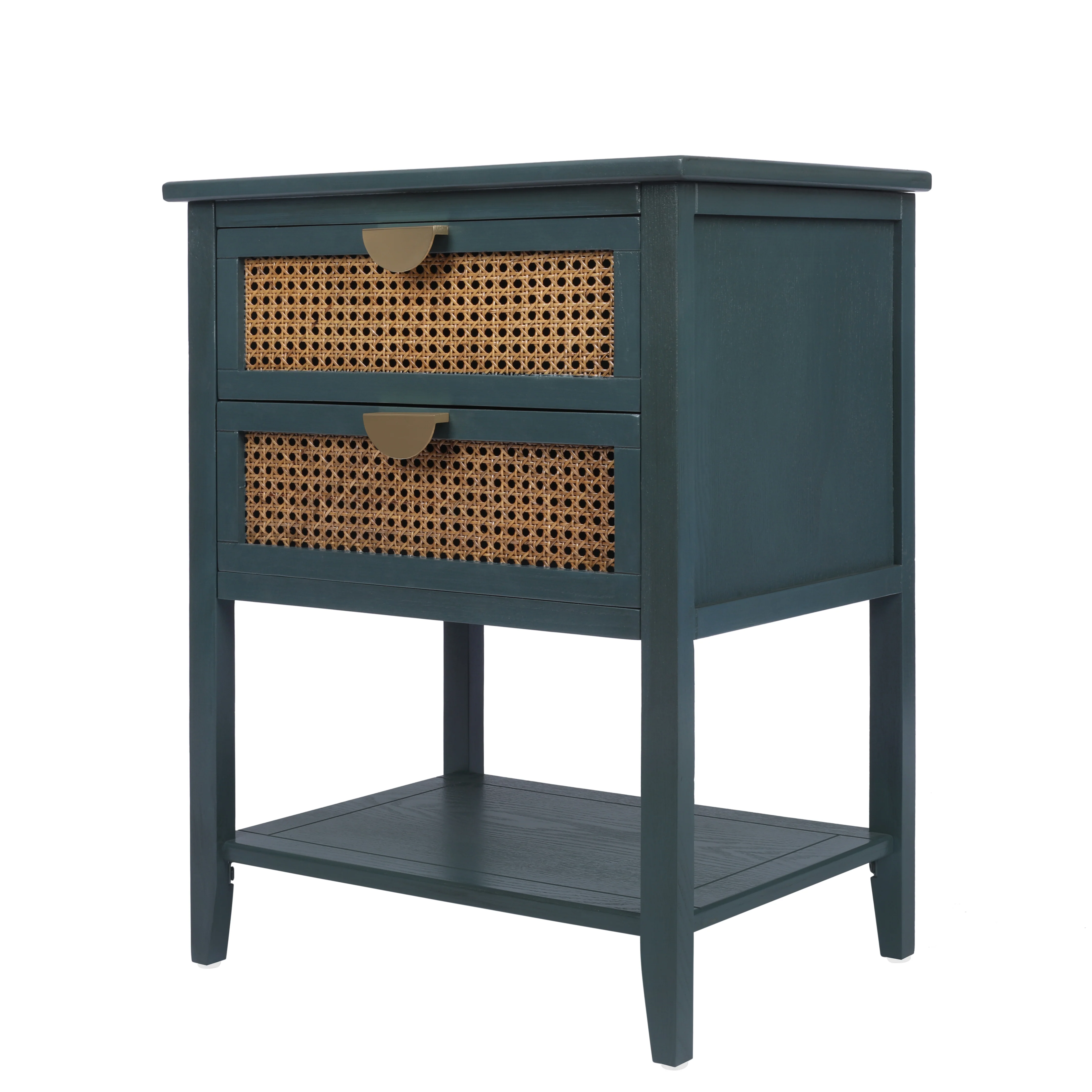 2-Drawer Side Table with Natural Rattan Drawers - Image 38