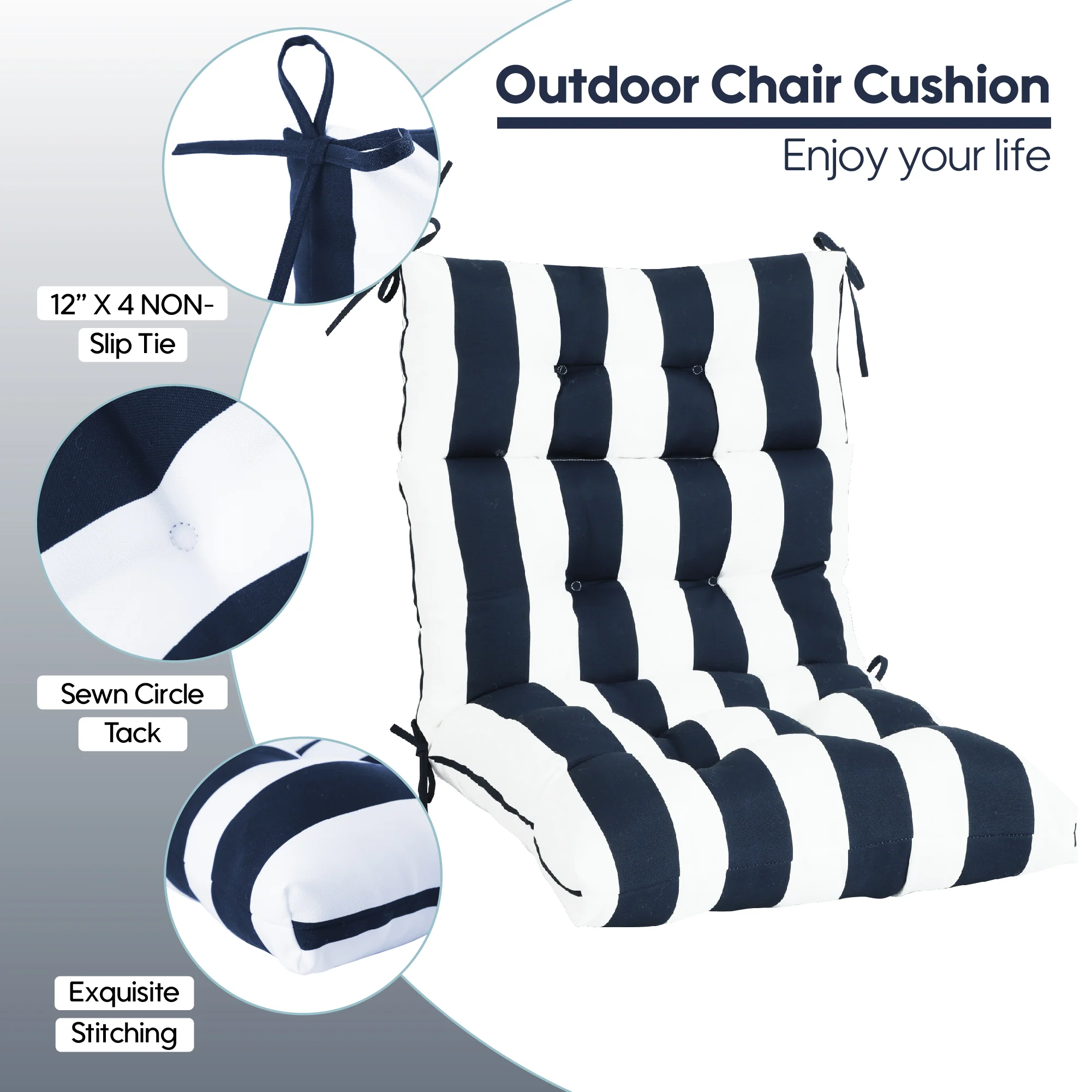 High Back Patio Chair Cushion Set - Image 13