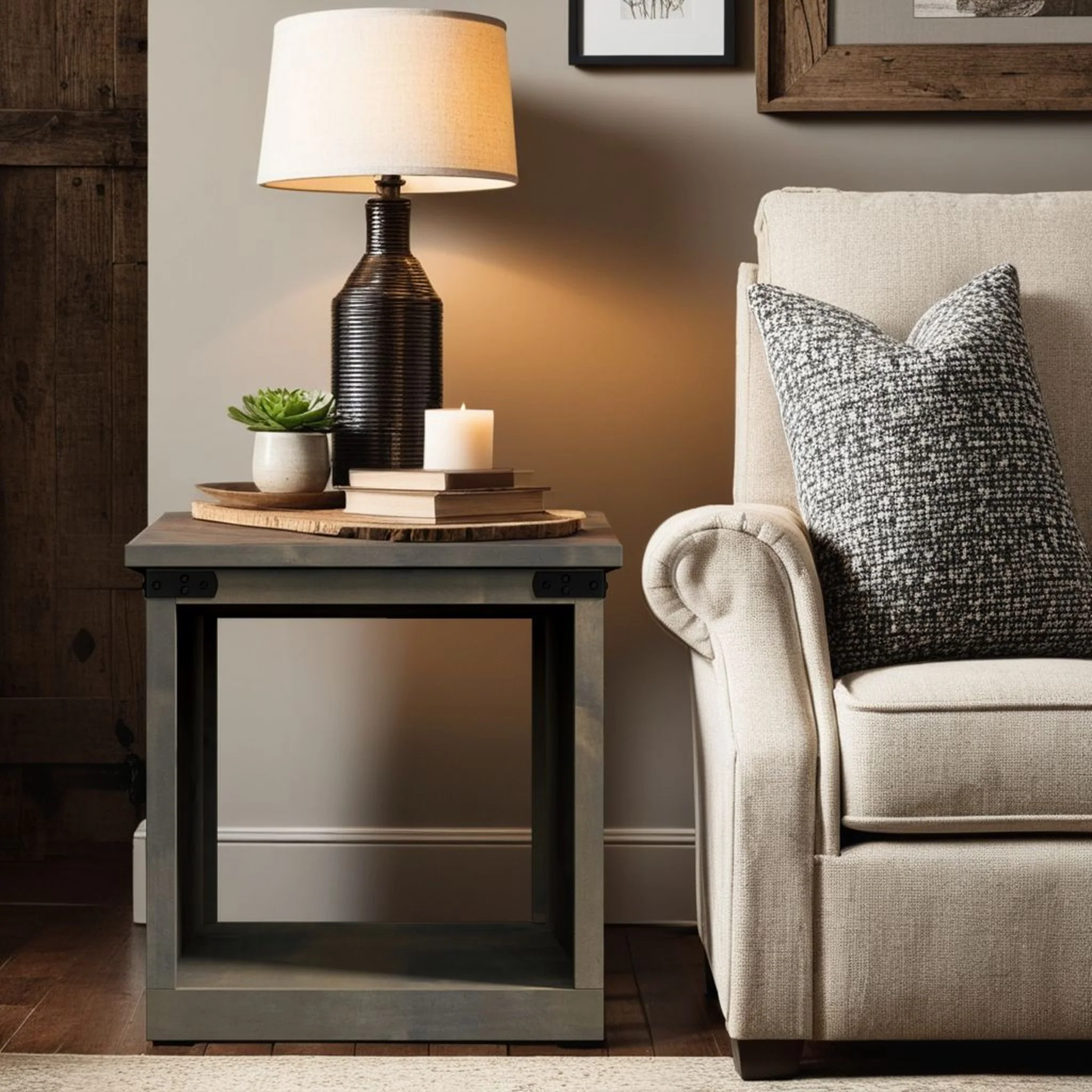 Farmhouse Rustic Side Table - Image 10