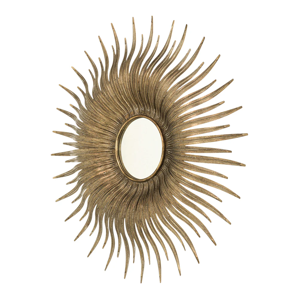 28.3' in Retro Design Gold Sunburst Metal Wall Mirror Decorative Mirror - Image 7