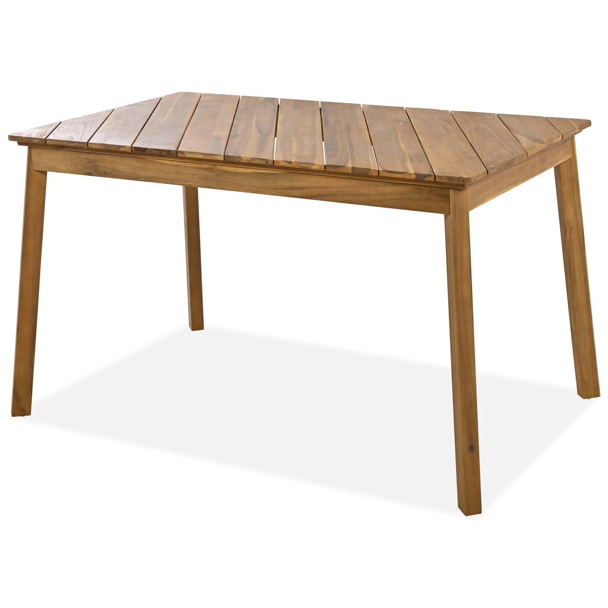3-Piece Acacia Wood Dining Set with Dining Table and Bench - Image 9