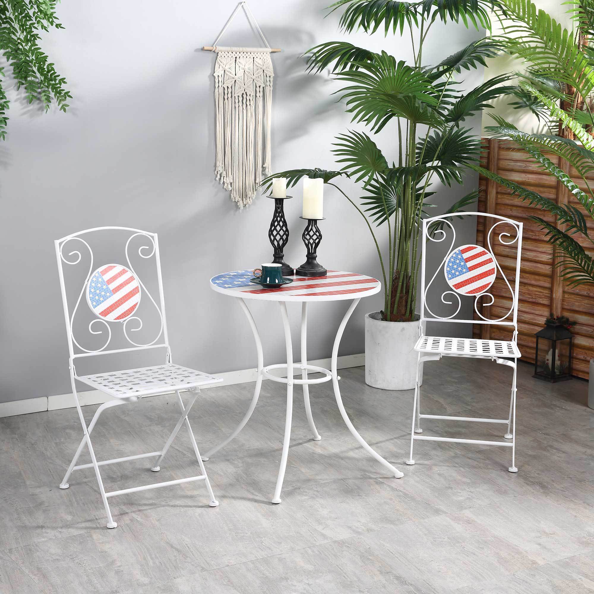 3 Piece Mosaic Americana Patio Bistro Set - Image 2