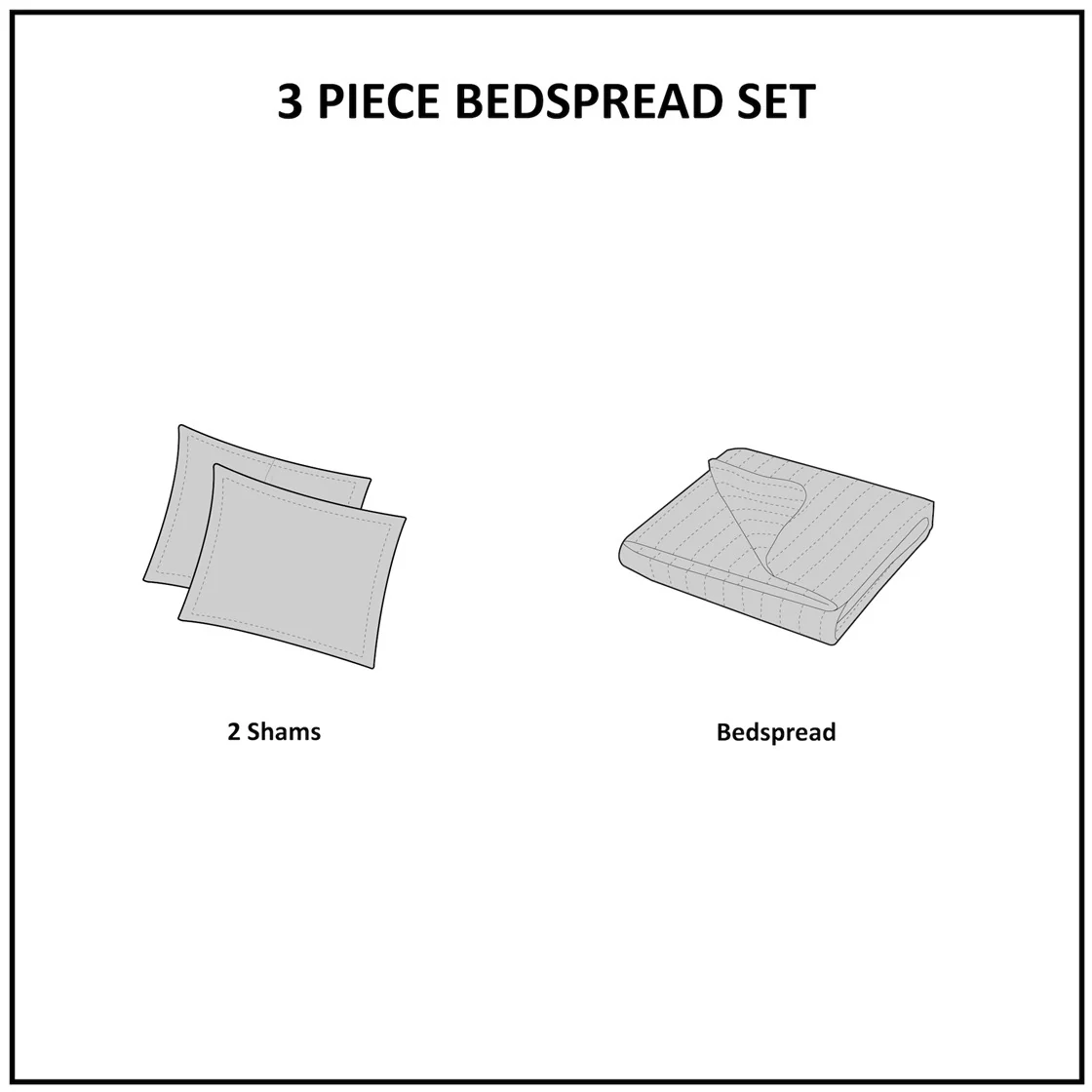 3 Piece Tufted Cotton Chenille Bedspread Set - Image 11