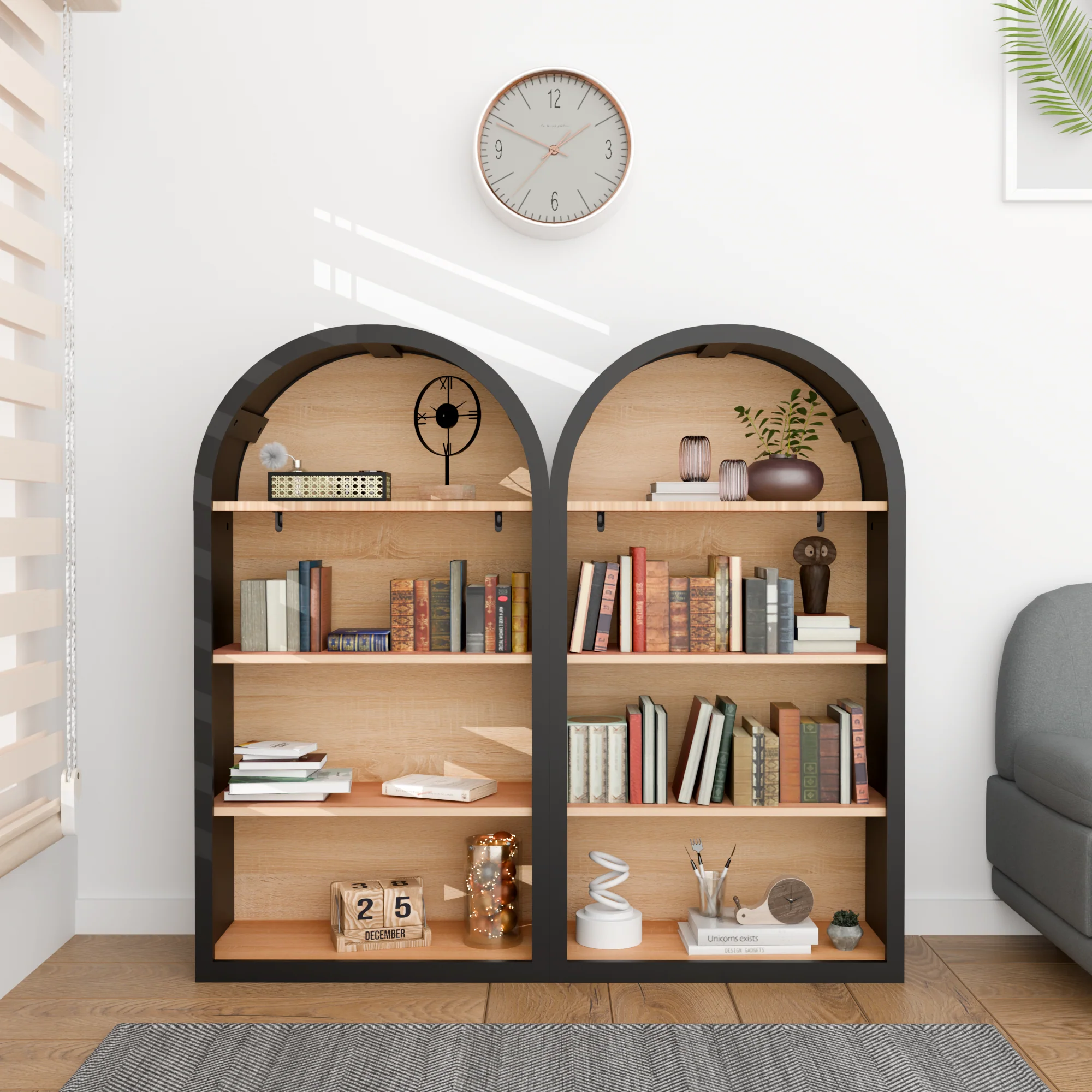 Pinevale 4-Tier Arched Bookshelf - Image 11