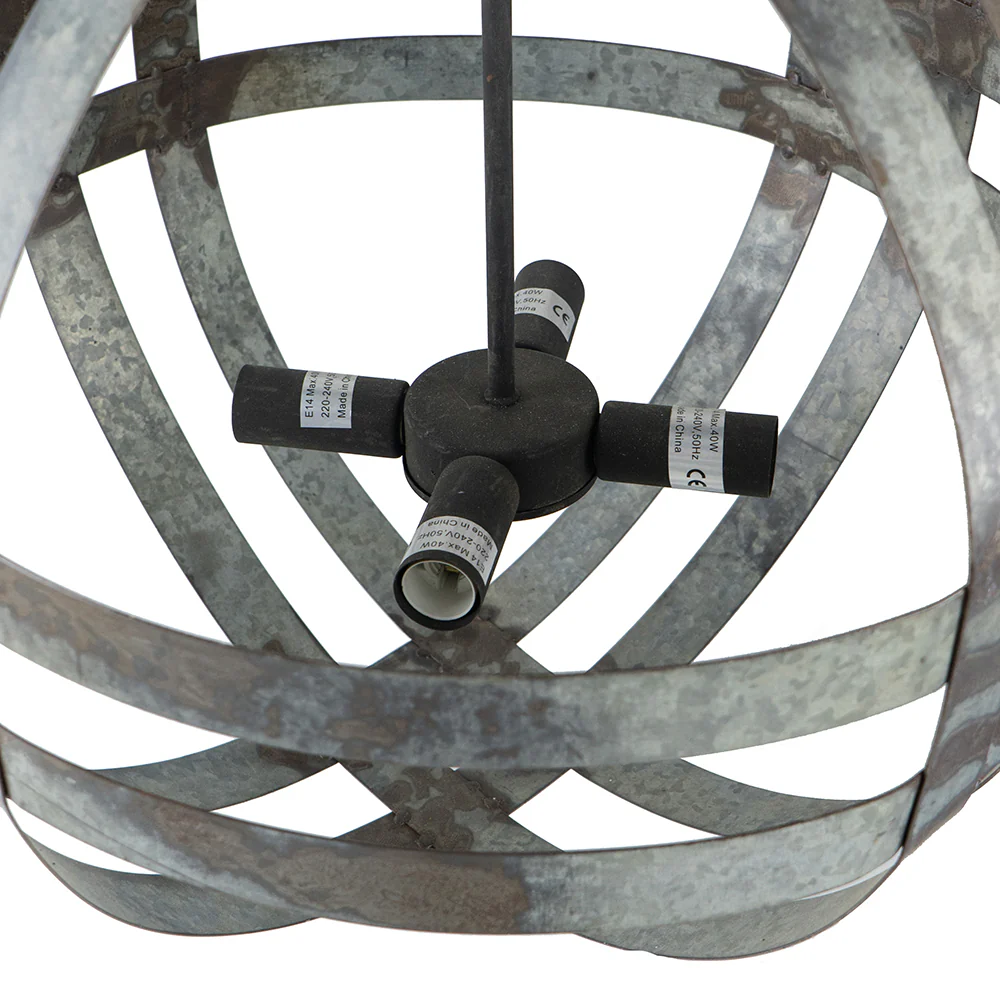 4 - Light Galvanized Chandelier - Image 11