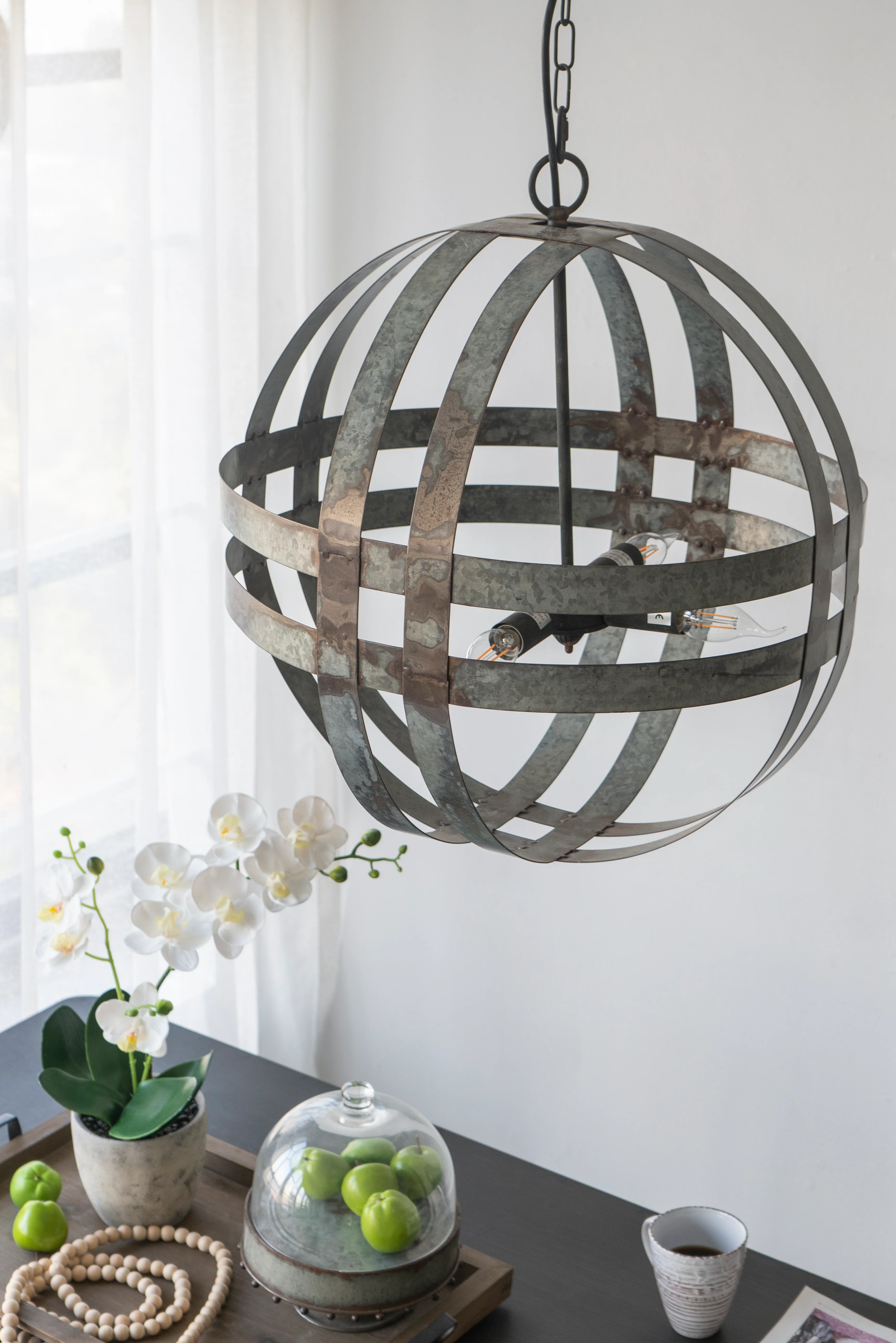 4 - Light Galvanized Chandelier - Image 12