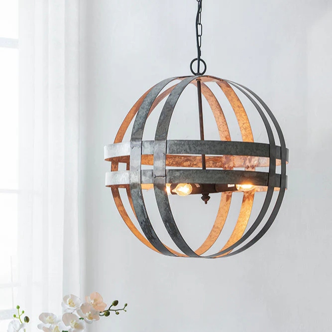 4 - Light Galvanized Chandelier - Image 2