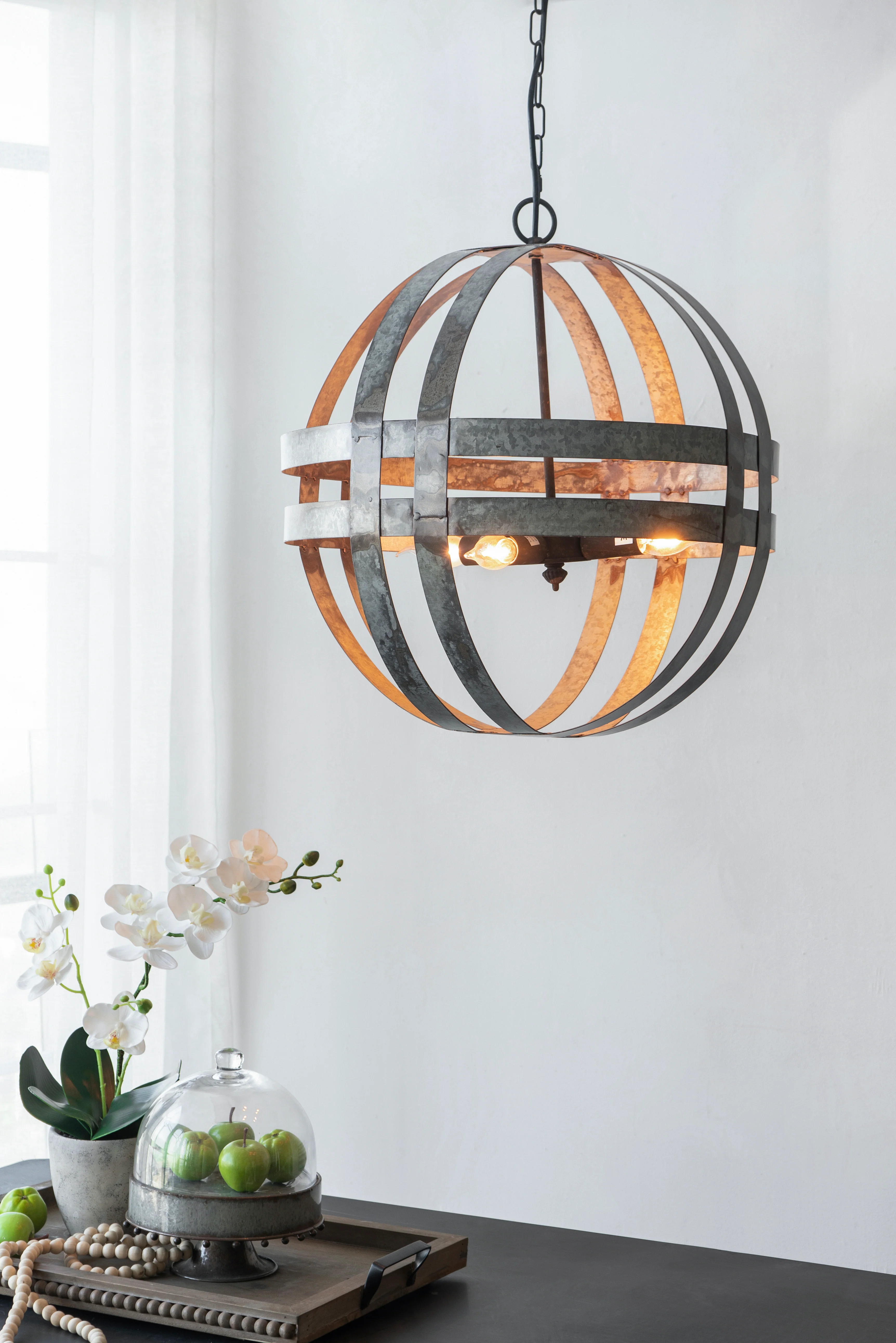 4 - Light Galvanized Chandelier - Image 7