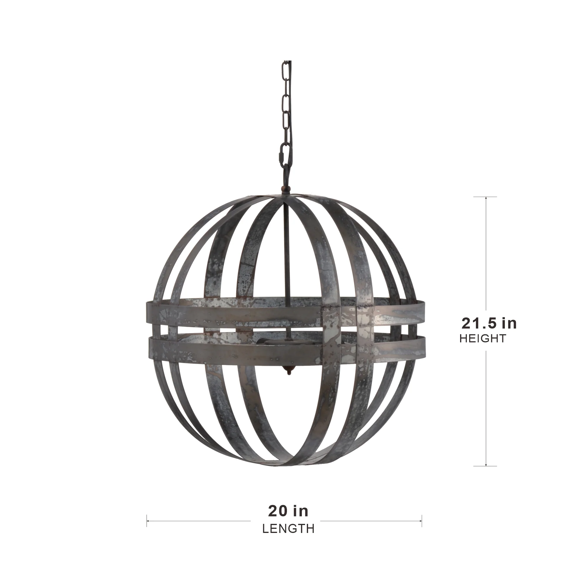 4 - Light Galvanized Chandelier - Image 8