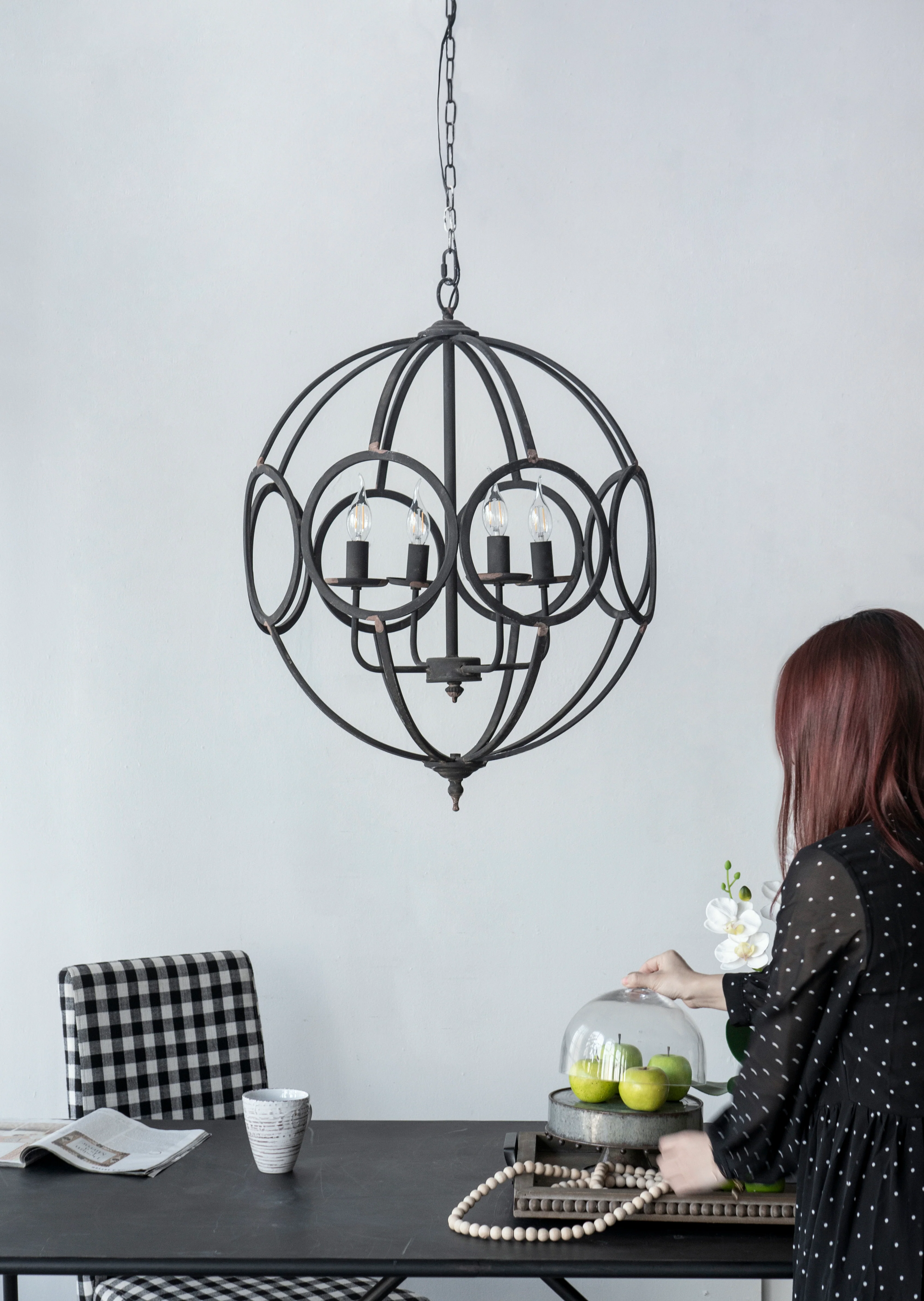 4 - Light Metal Chandelier - Image 10