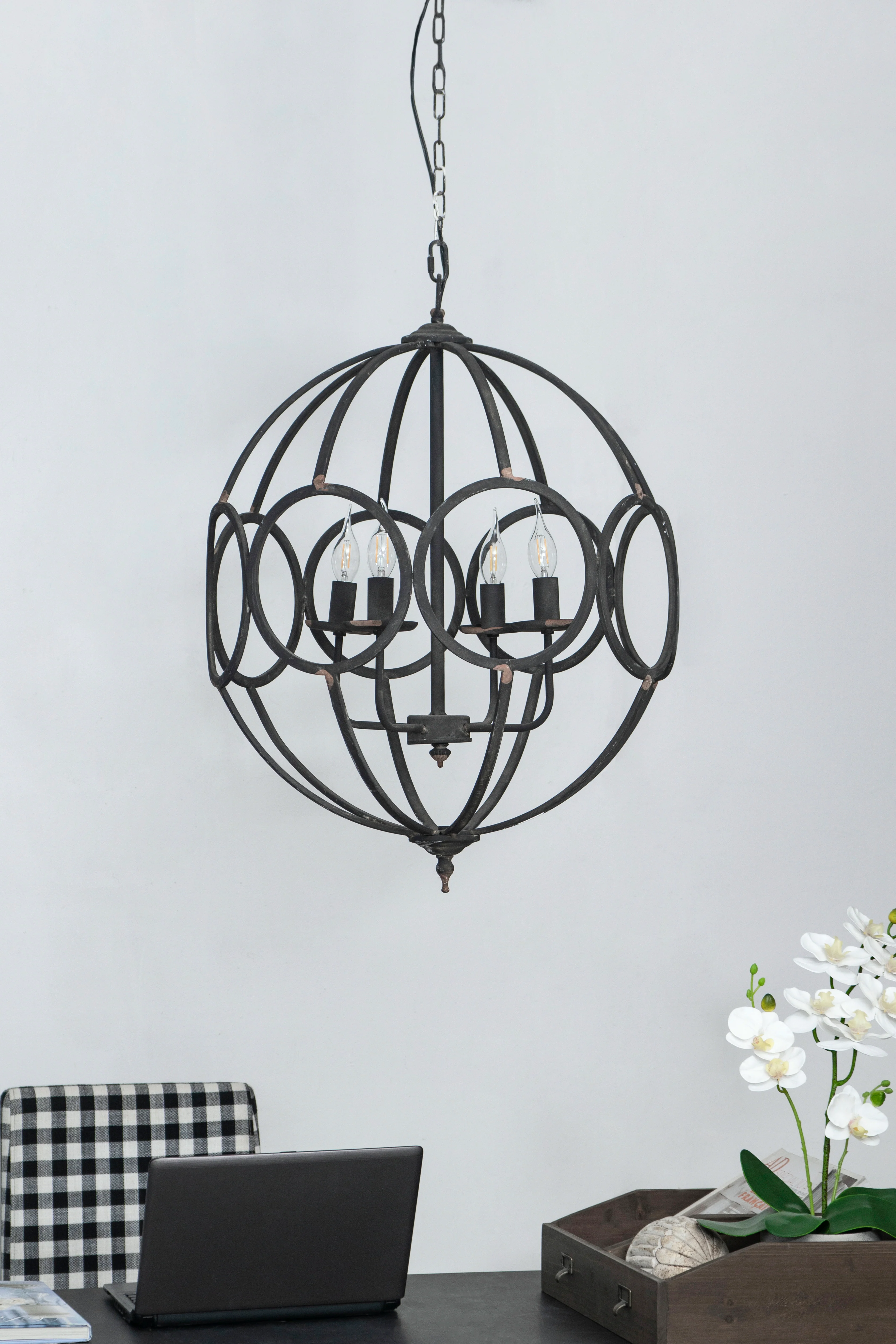4 - Light Metal Chandelier - Image 2