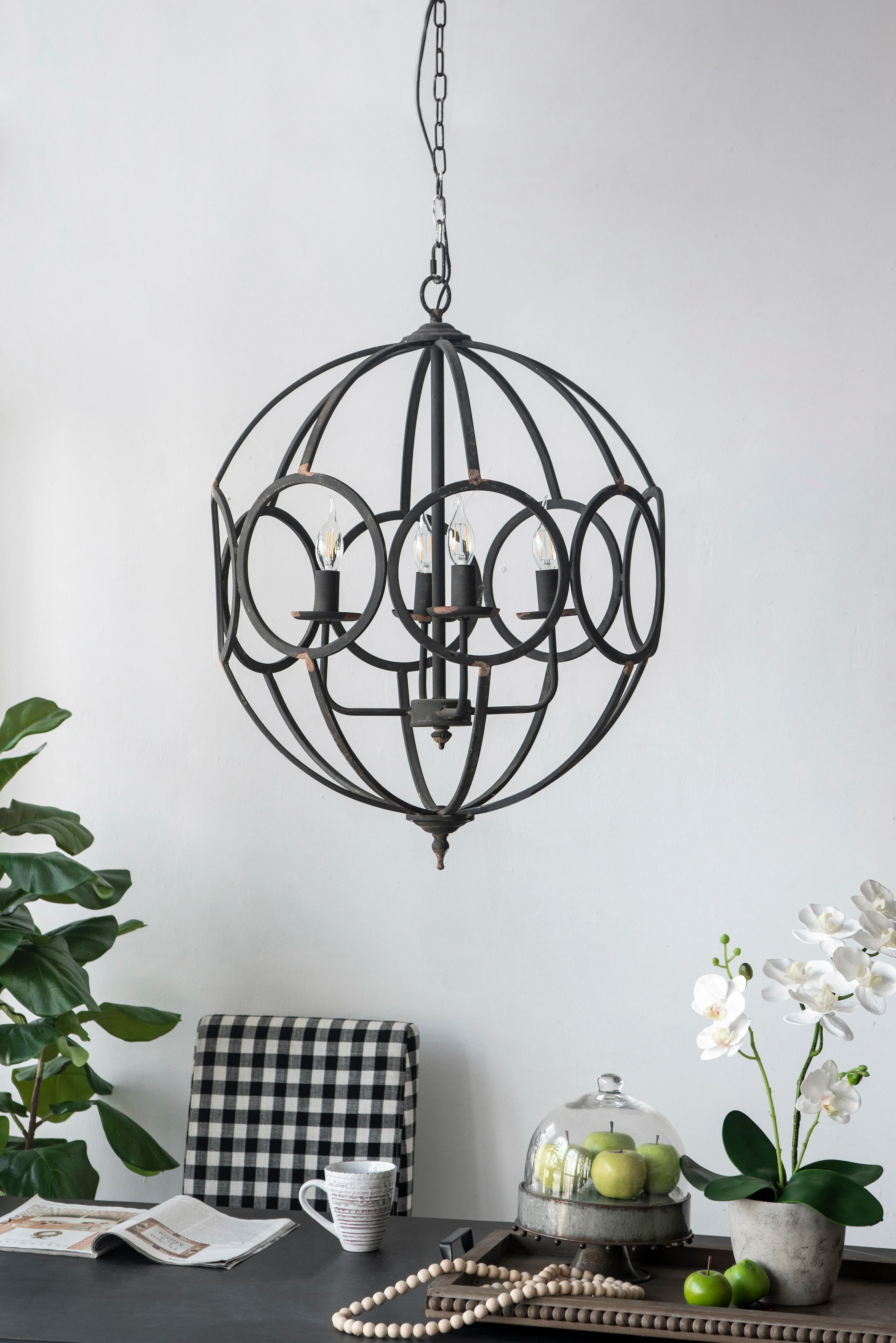 4 - Light Metal Chandelier - Image 3