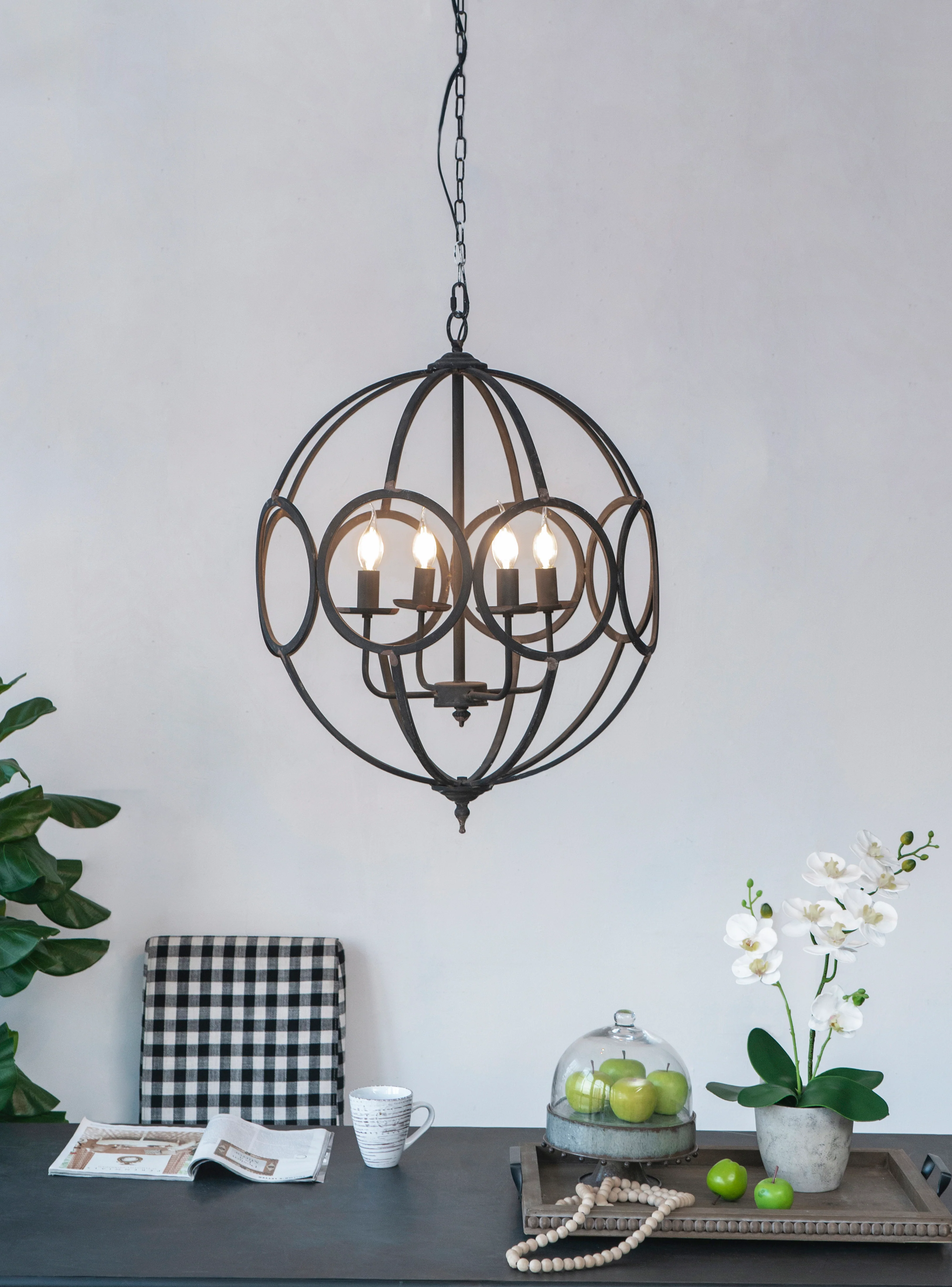 4 - Light Metal Chandelier - Image 4