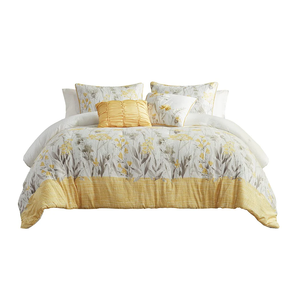 5 Piece Seersucker Comforter Set with Throw Pillows - Image 10