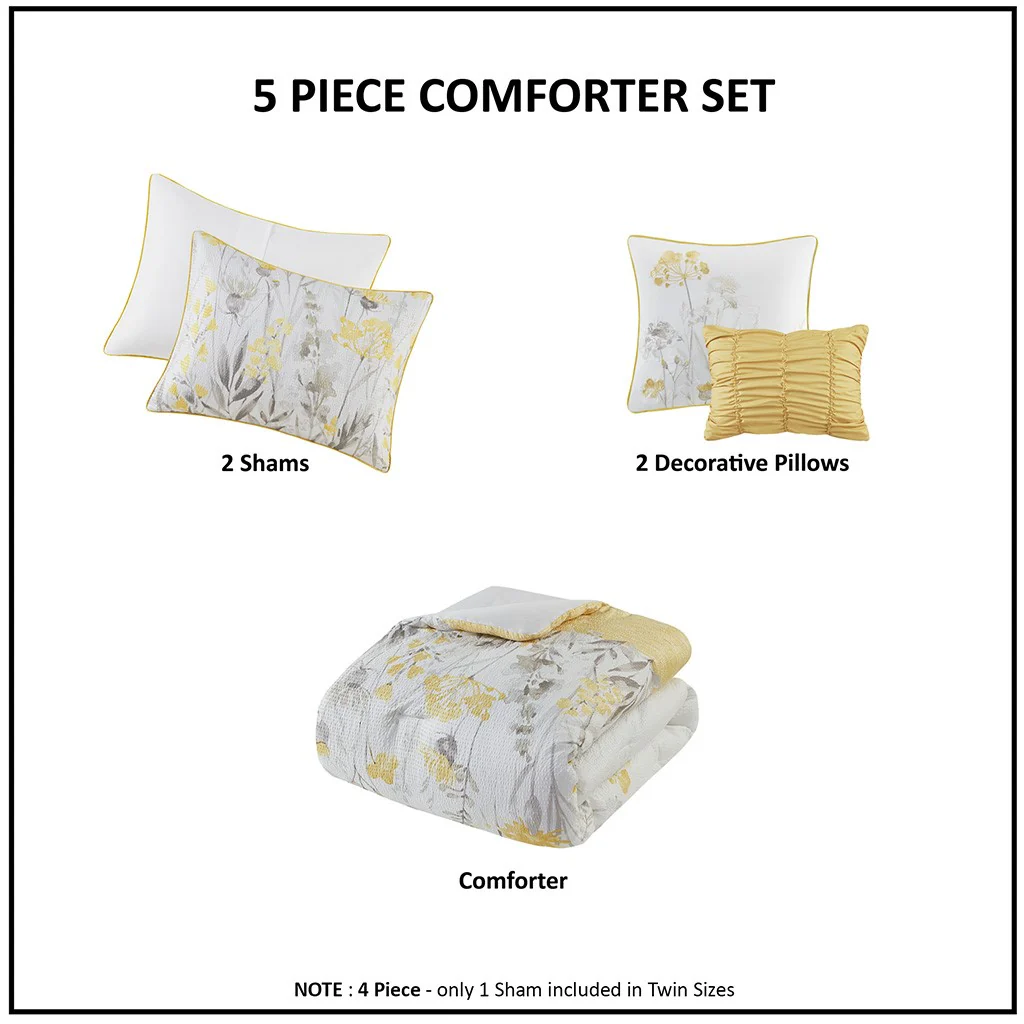 5 Piece Seersucker Comforter Set with Throw Pillows - Image 7