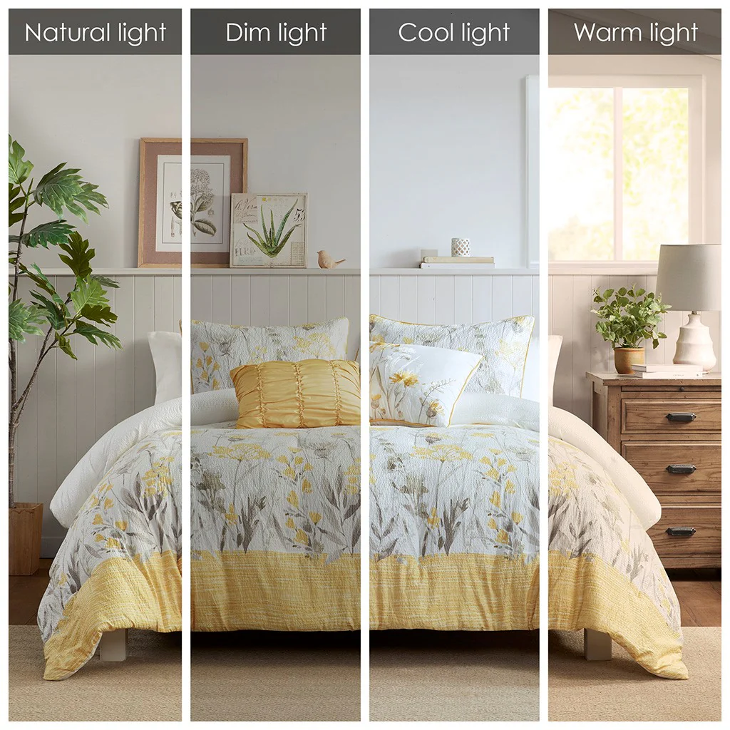 5 Piece Seersucker Comforter Set with Throw Pillows - Image 9