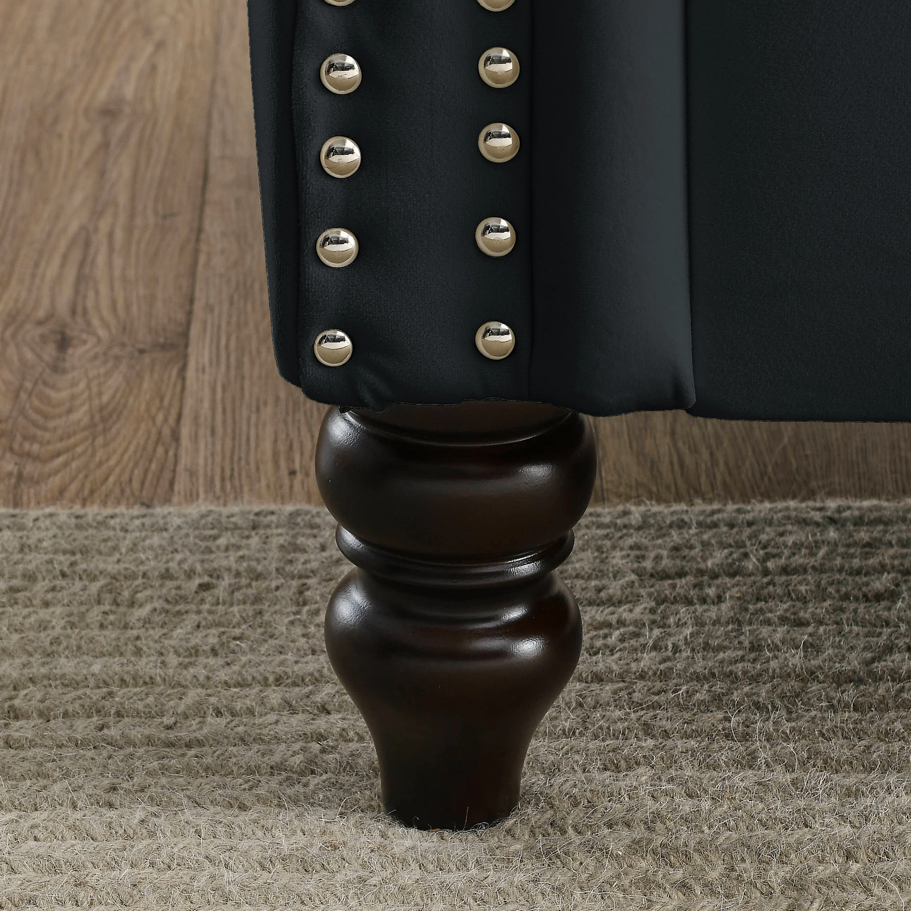 Black Velvet Chesterfield Sofa - Image 11