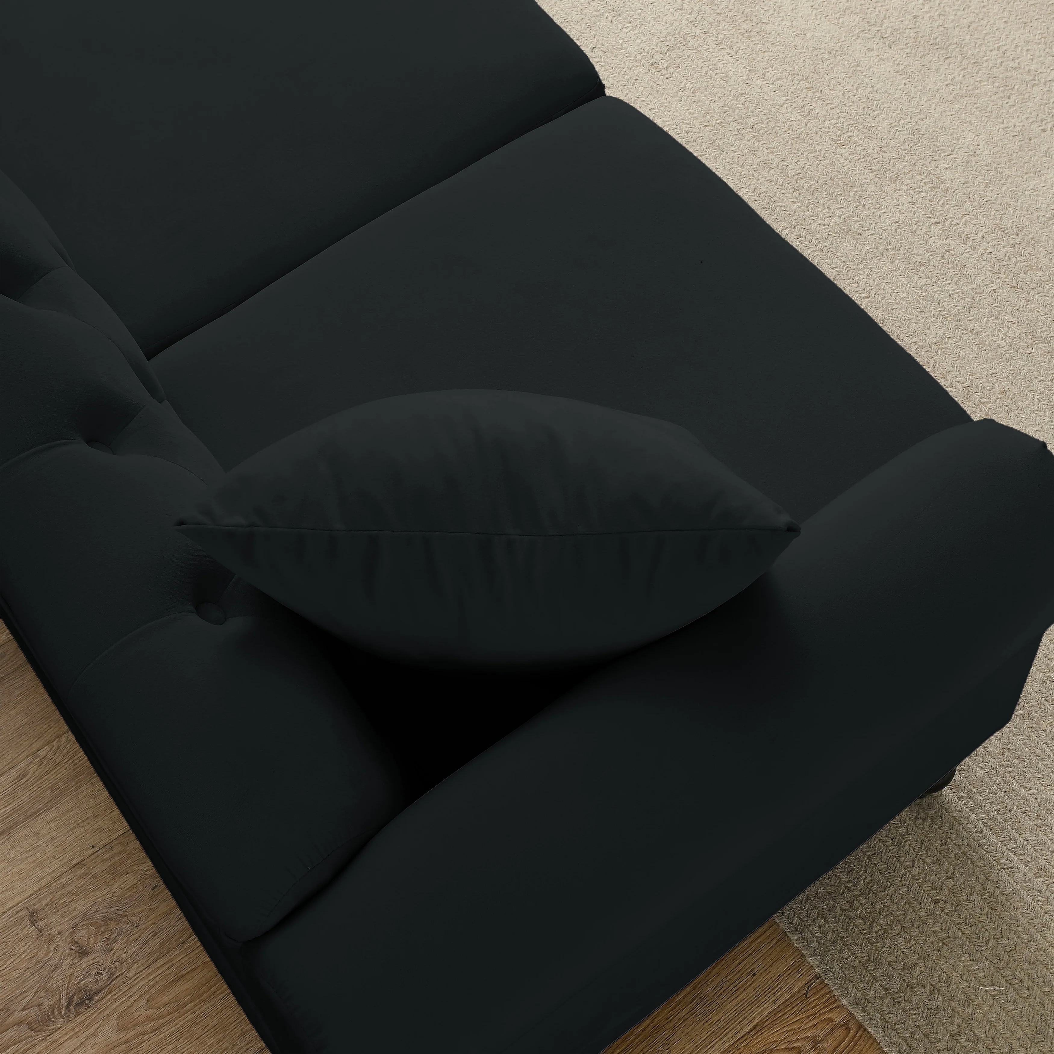 Black Velvet Chesterfield Sofa - Image 13
