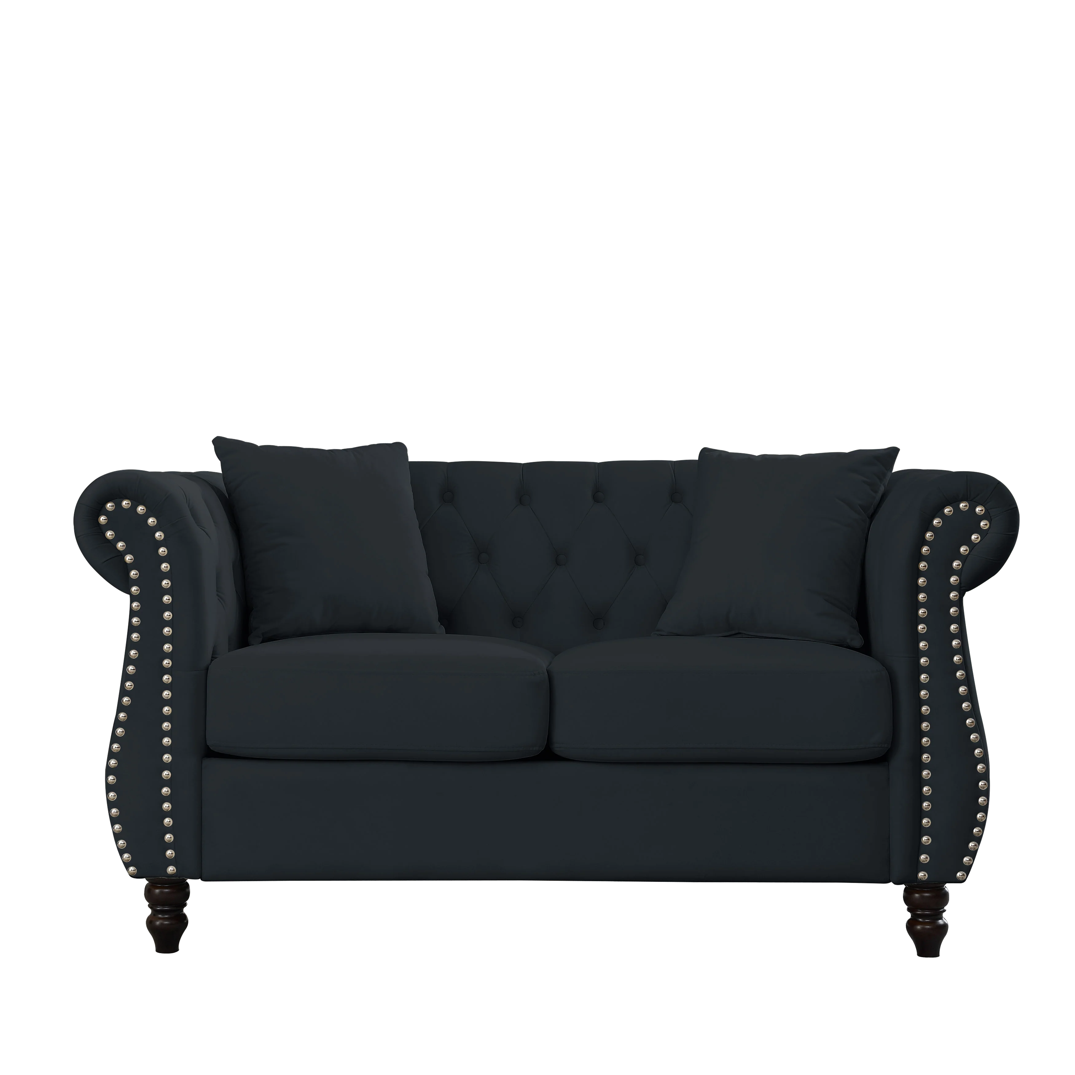 Nailhead Velvet Chesterfield Loveseat - Image 20